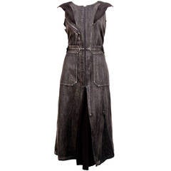 YOHJI YAMAMOTO black denim and silk cashmere dress