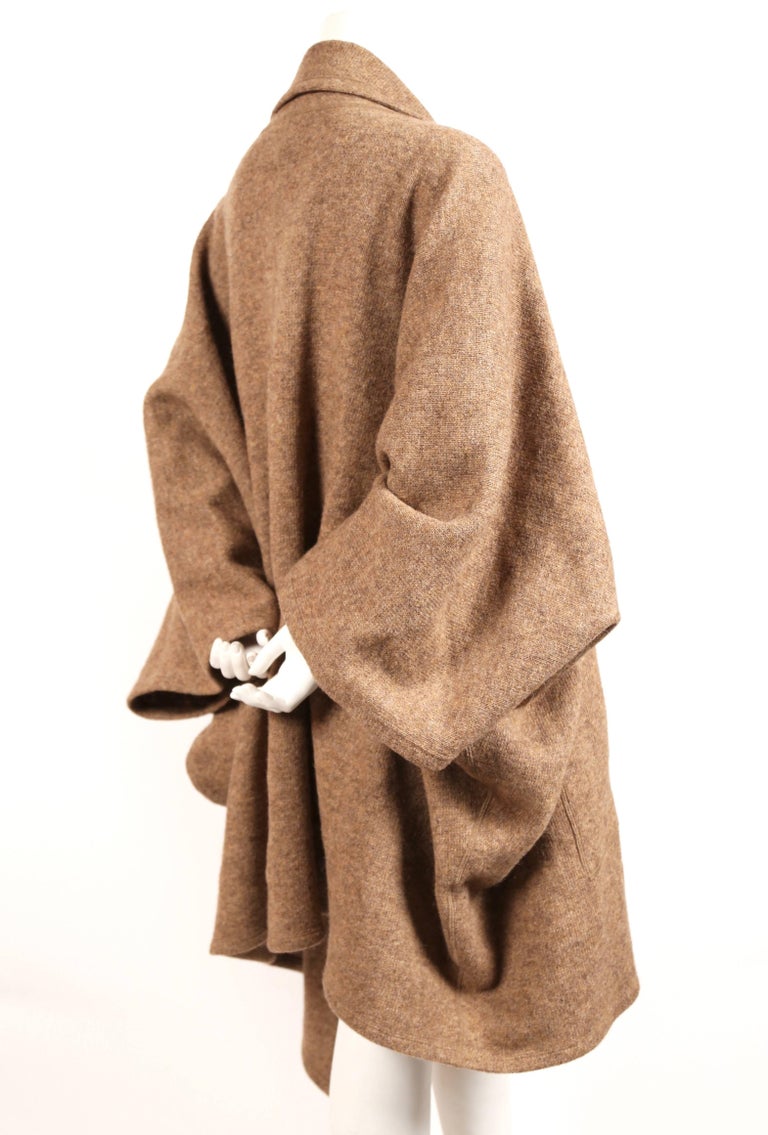 1984 ISSEY MIYAKE draped wool cocoon runway coat at 1stDibs