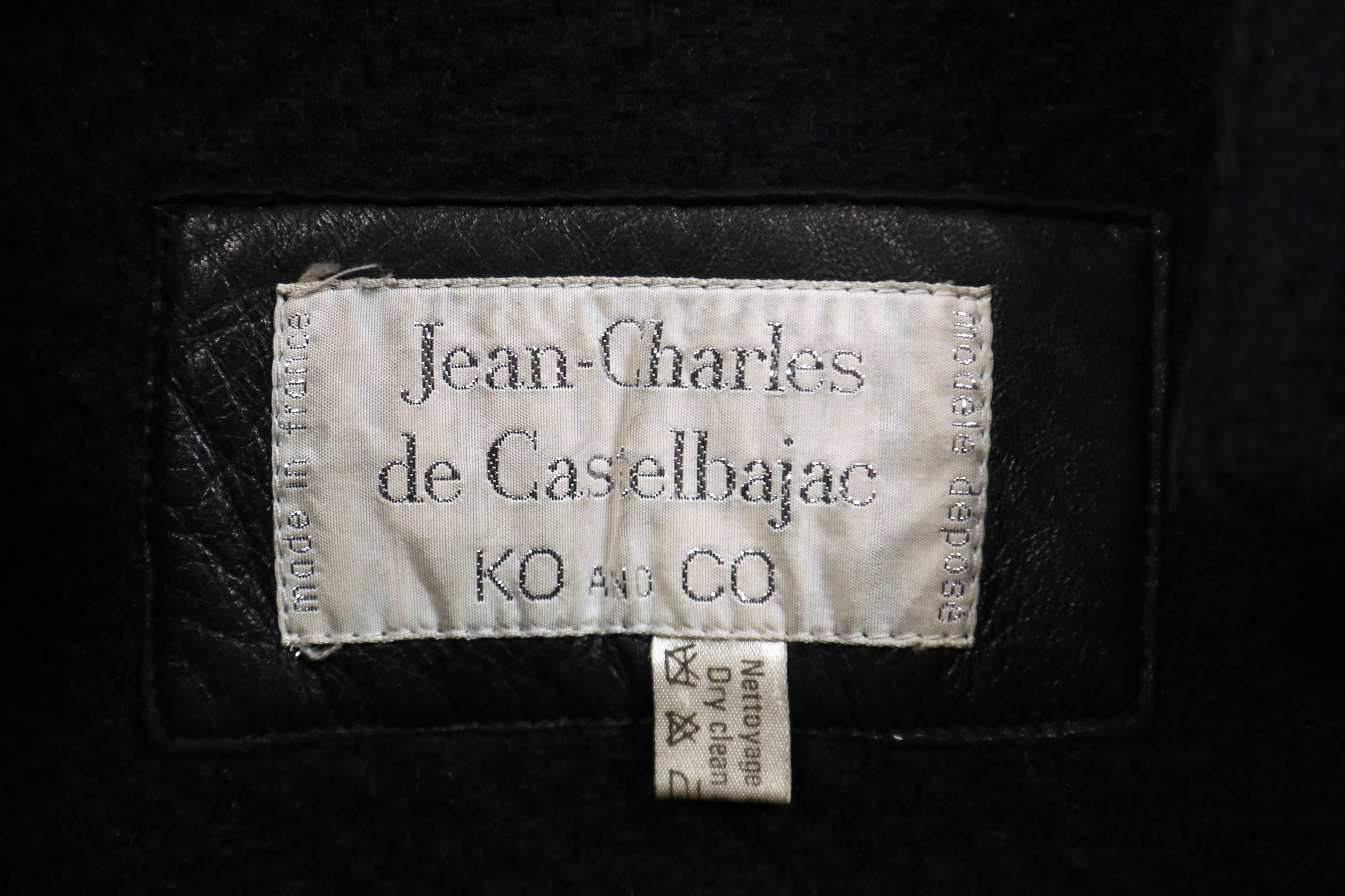 1980's JEAN-CHARLES DE CASTELBAJAC black cape coat with fringe 3
