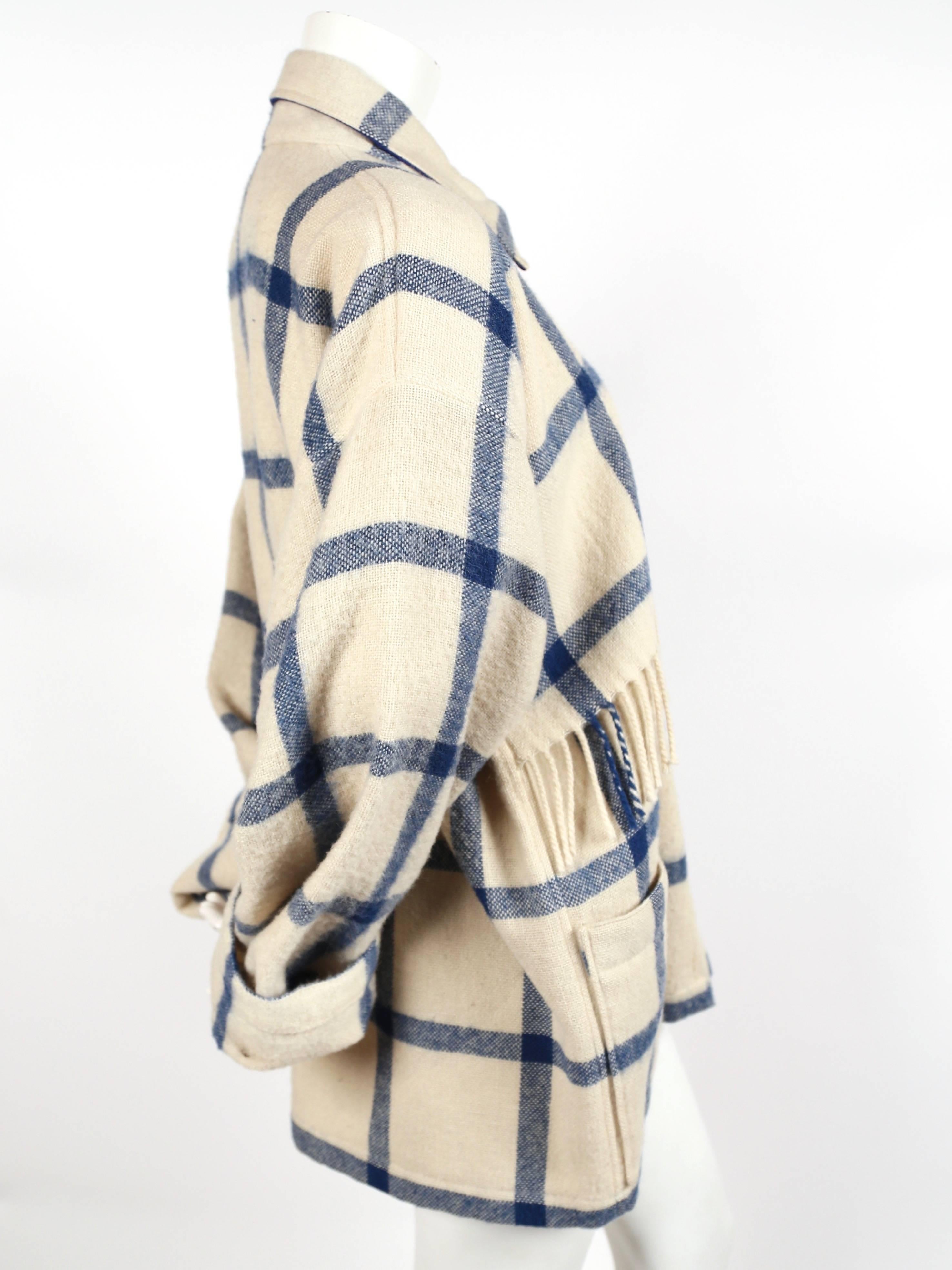 Women's or Men's 1980's JEAN CHARLES DE CASTELBAJAC wool coat and matching scarf