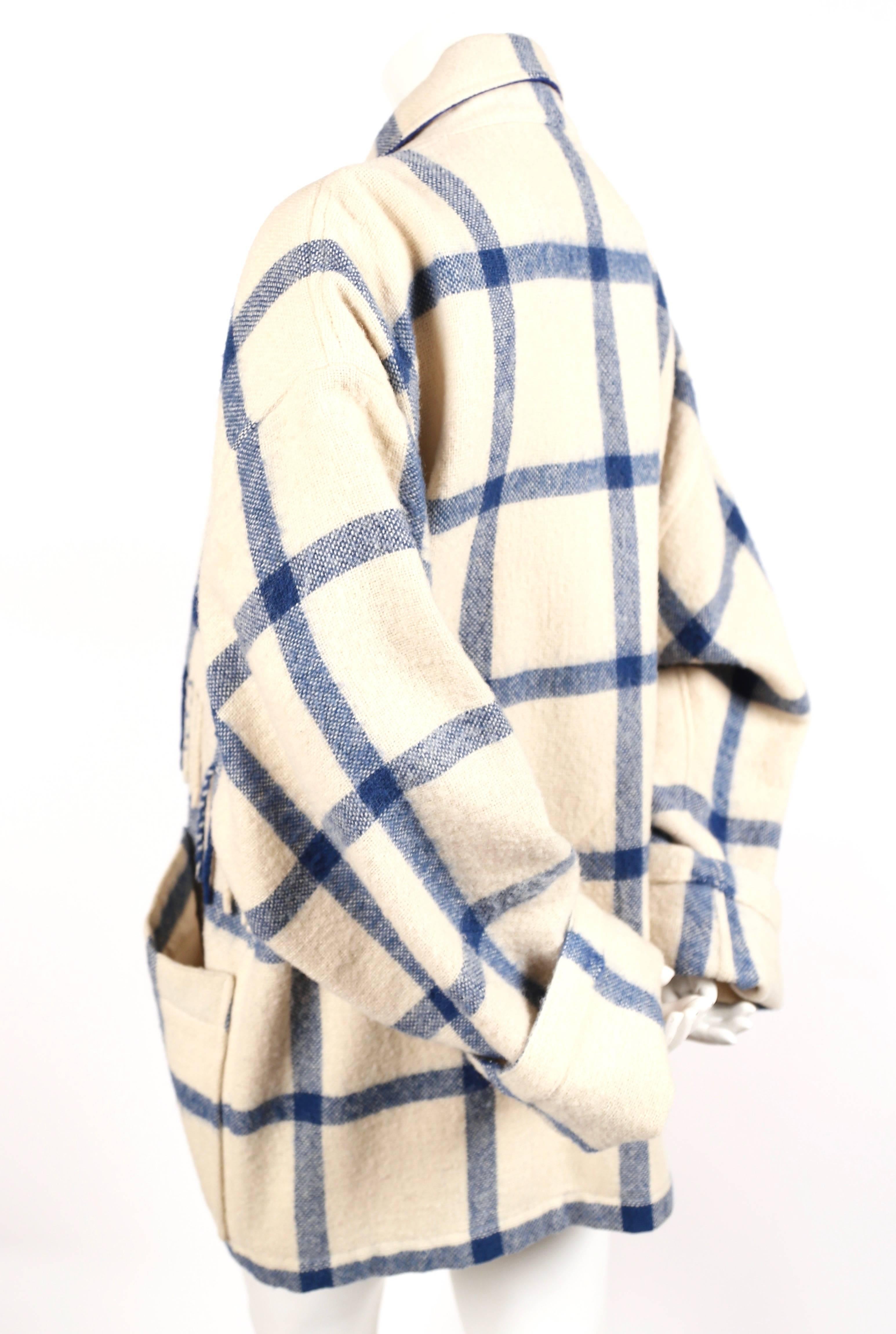 Beige 1980's JEAN CHARLES DE CASTELBAJAC wool coat and matching scarf