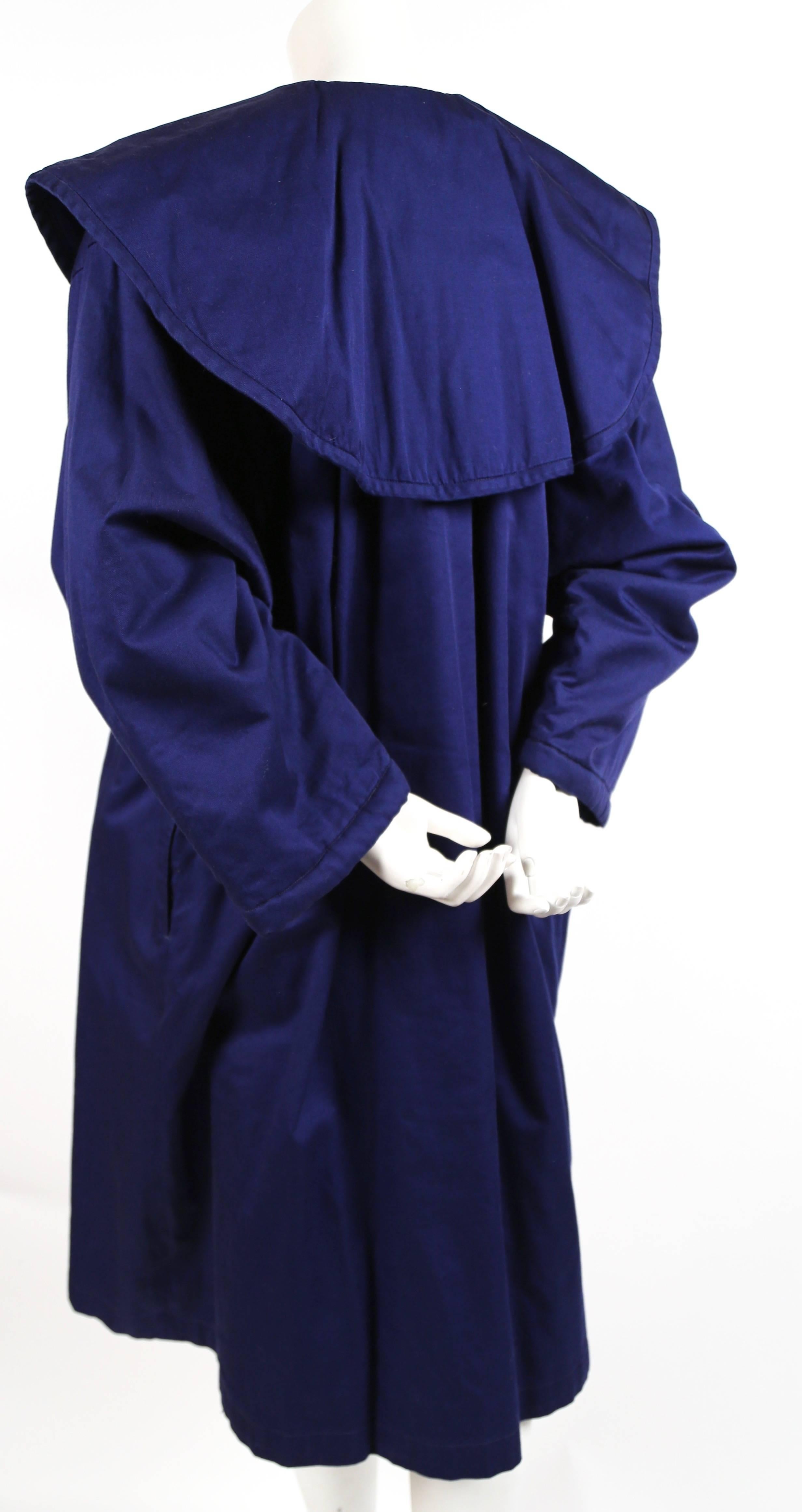 1980's COMME DES GARCONS 'China' blue cotton coat with frog closures In Good Condition In San Fransisco, CA