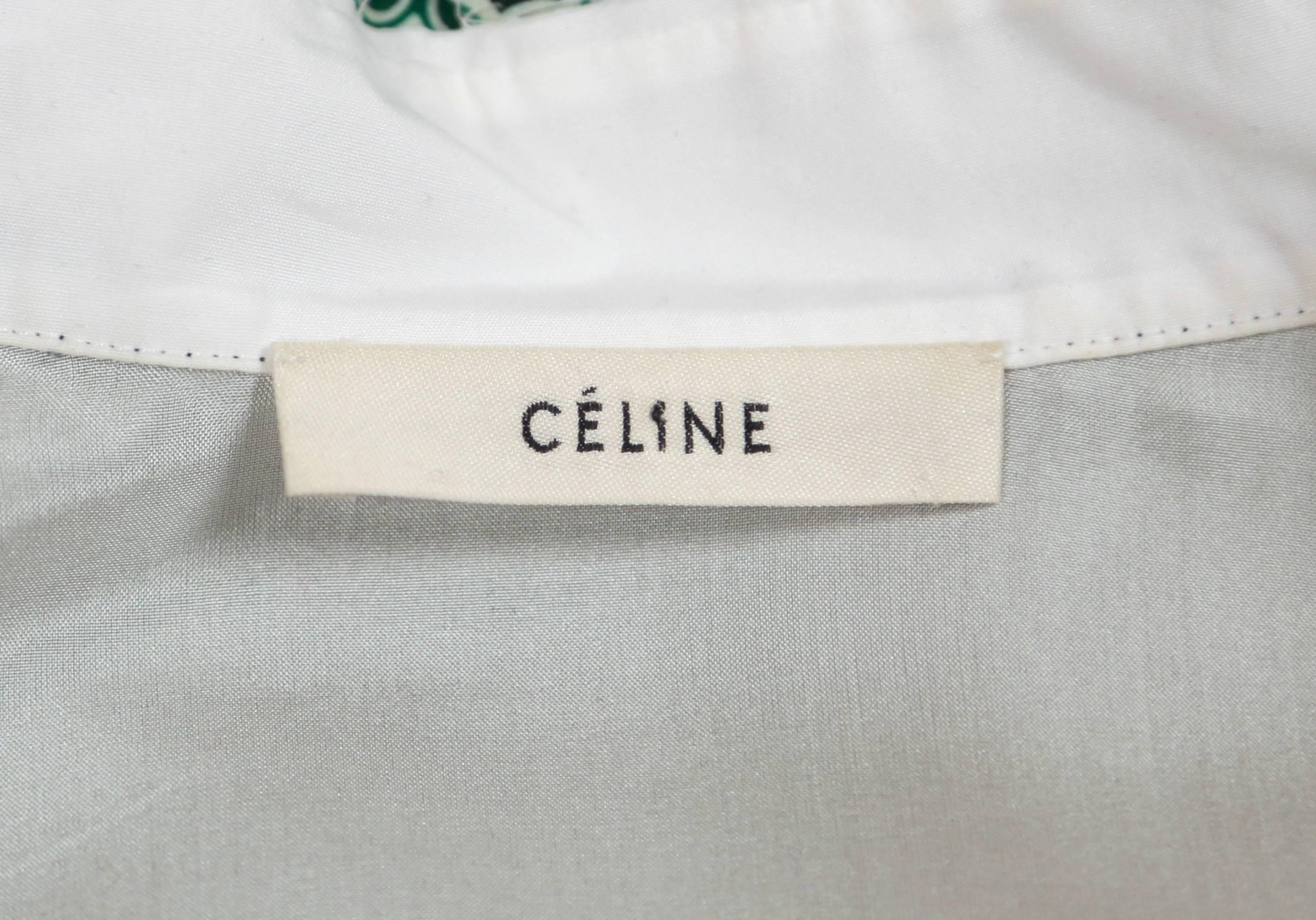 Celine by Phoebe Philo silk foulard runway shirt In Excellent Condition In San Fransisco, CA