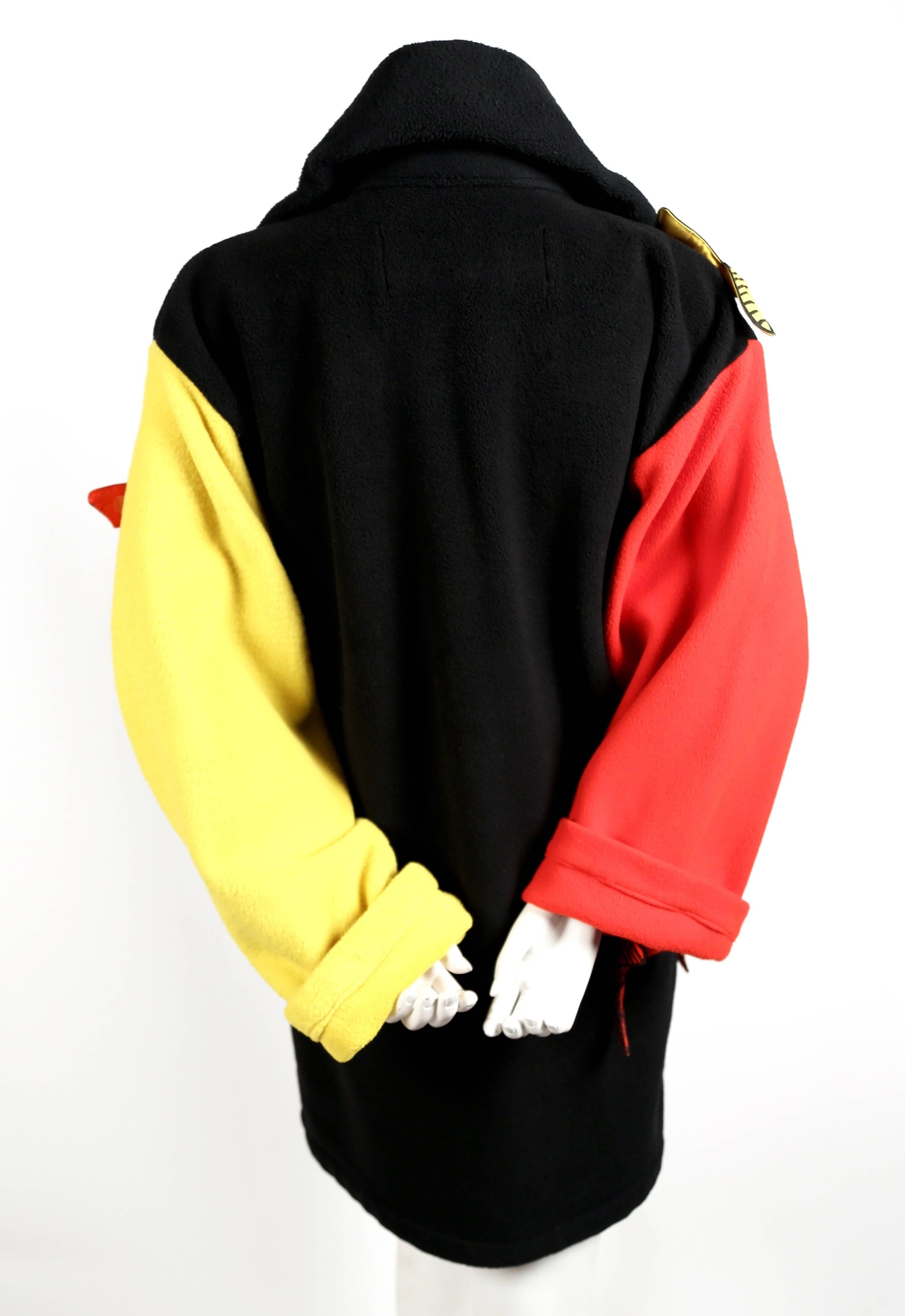 Jean Charles de Castelbajac color-blocked coat with 3-D fish, 1980s  In Good Condition In San Fransisco, CA