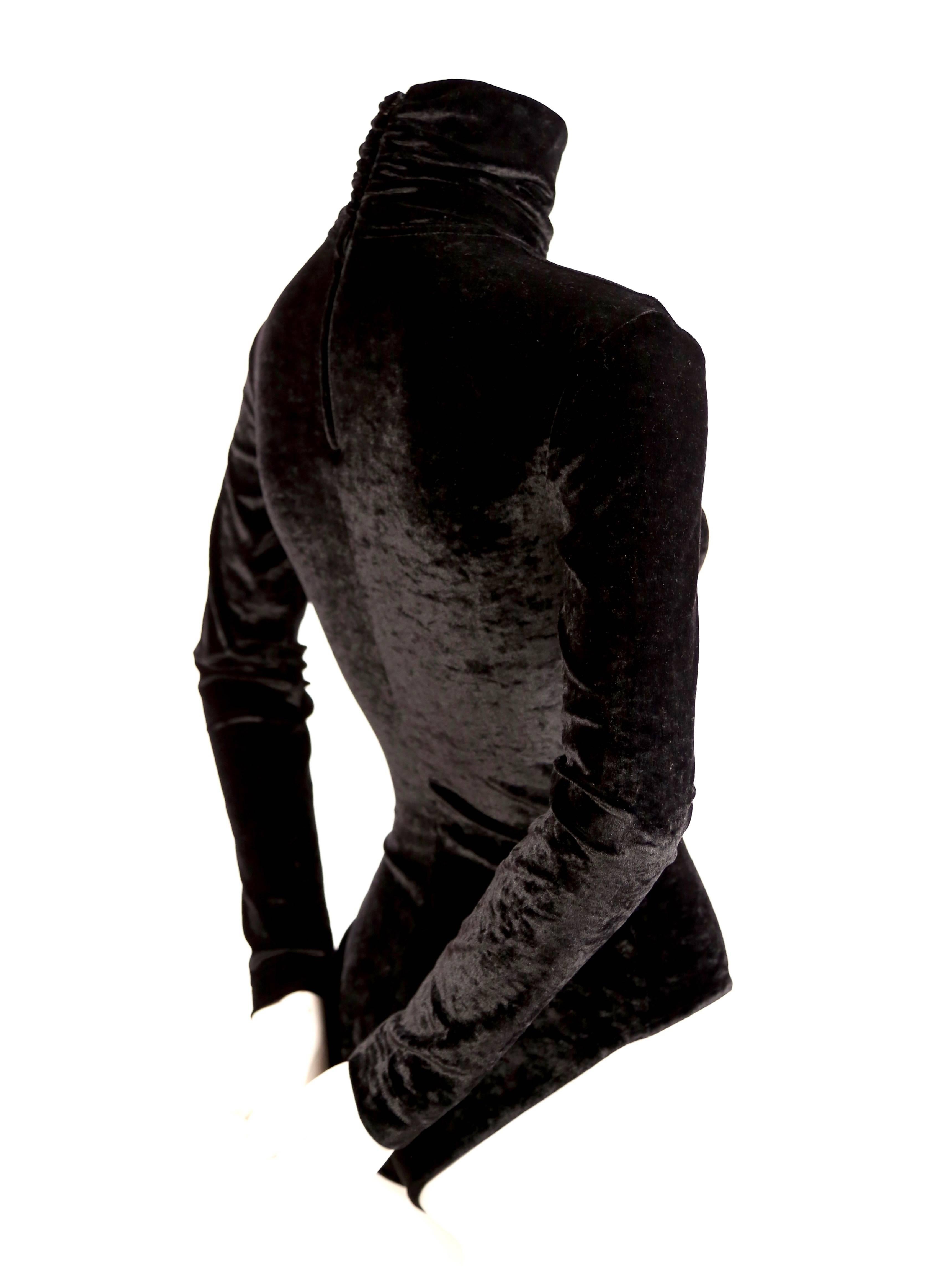 Black 1990's RIFAT OZBEK black velvet bodysuit
