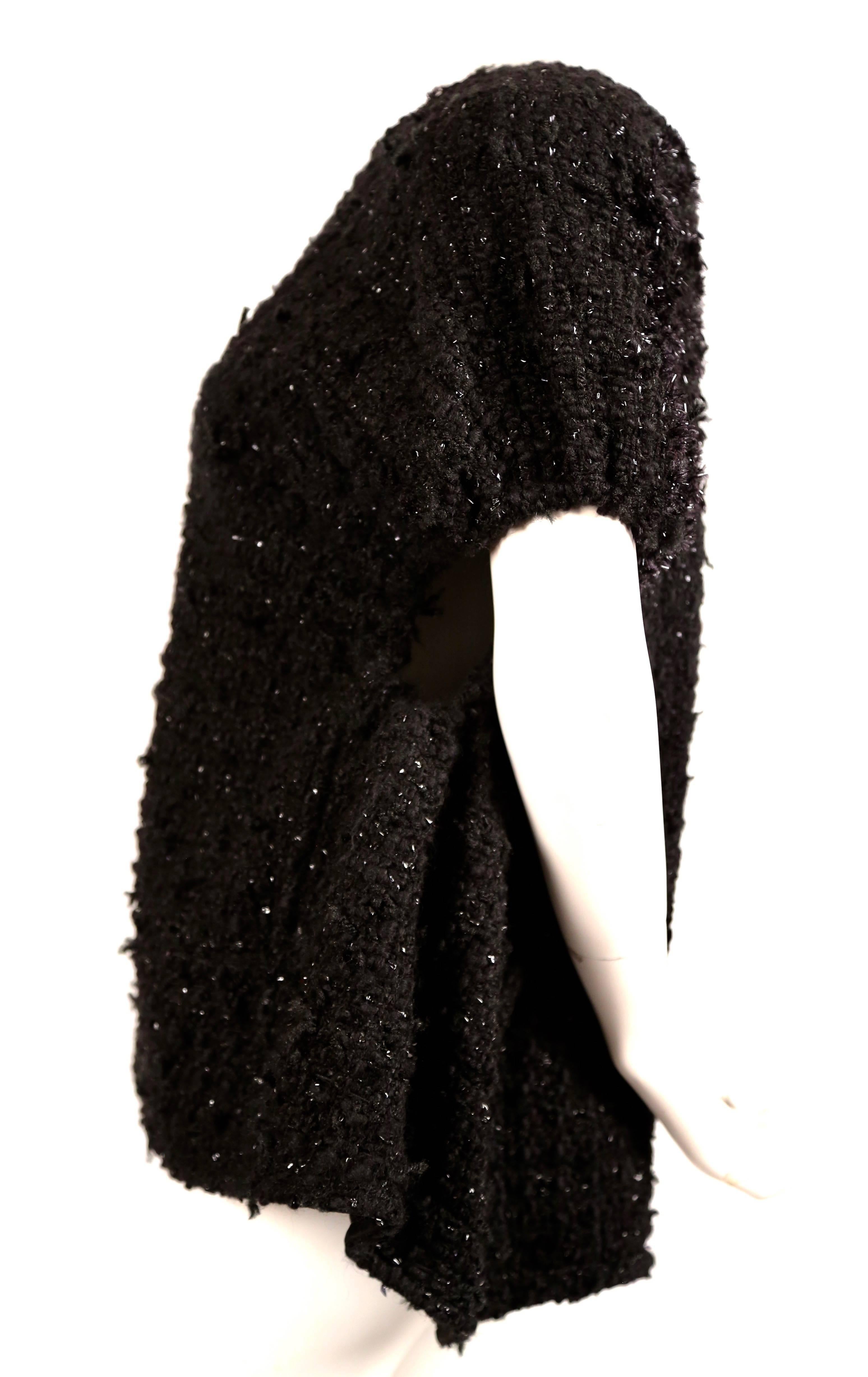 Black CELINE by Phoebe Philo black tweed pullover top - runway 2016