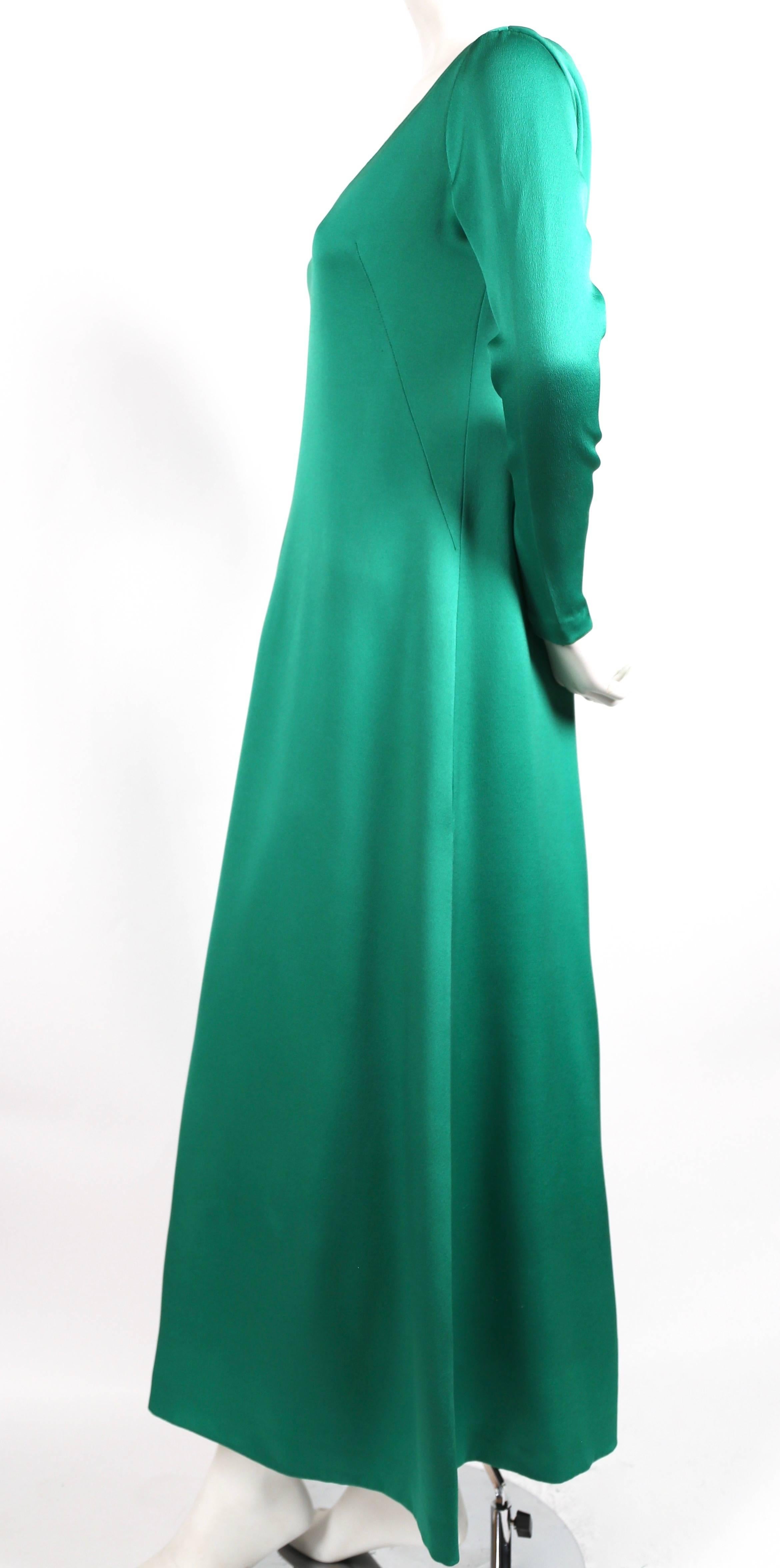 emerald green silk dress