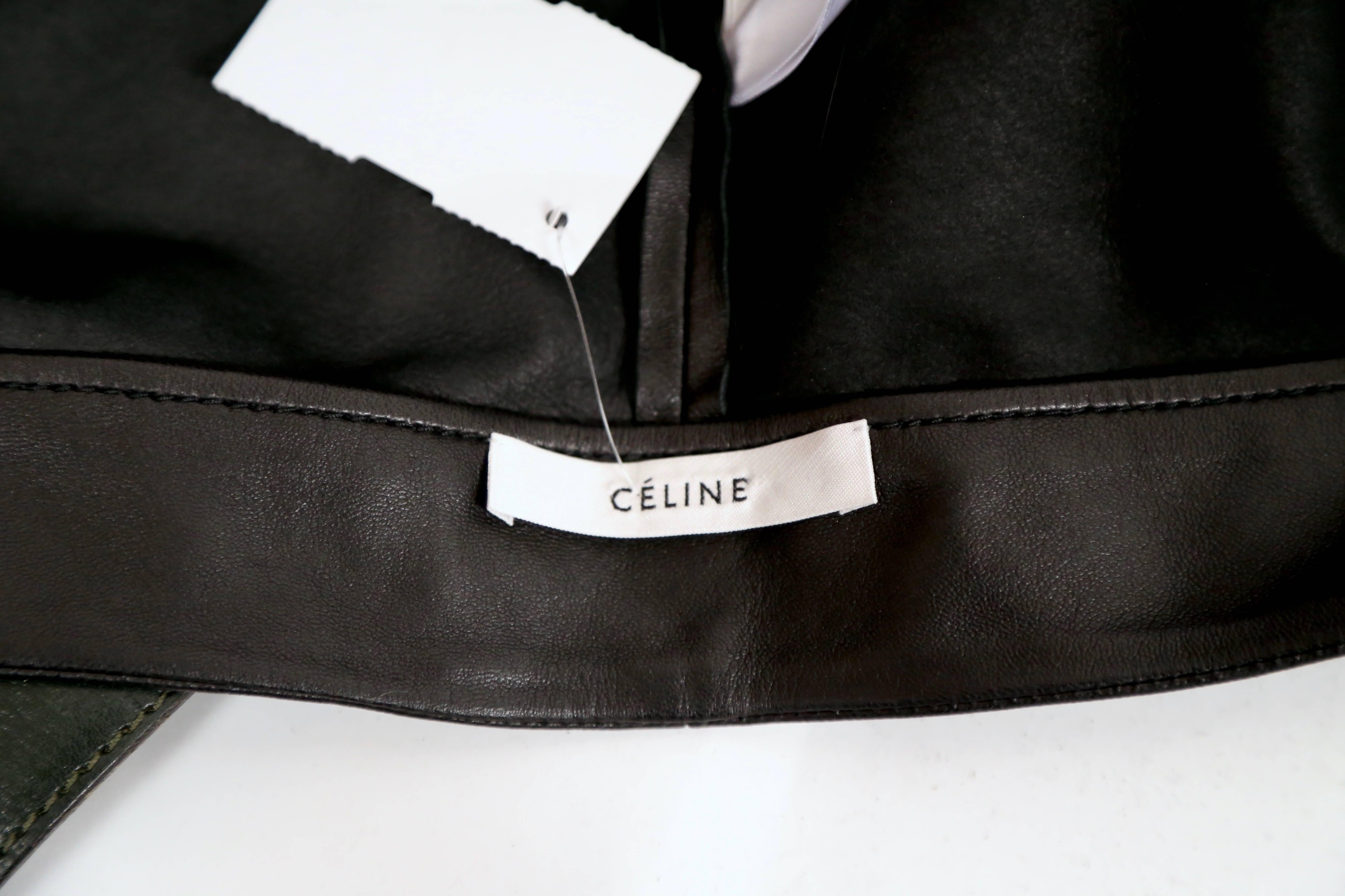 Women's or Men's CELINE by PHOEBE PHILO black leather hooded runway scarf  - new