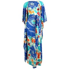 Missoni floral printed silk jersey caftan dress, 1970s 