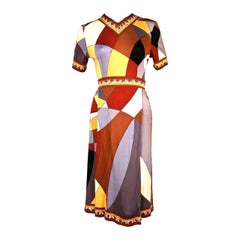 1960's EMILIO PUCCI geometric printed silk jersey dress