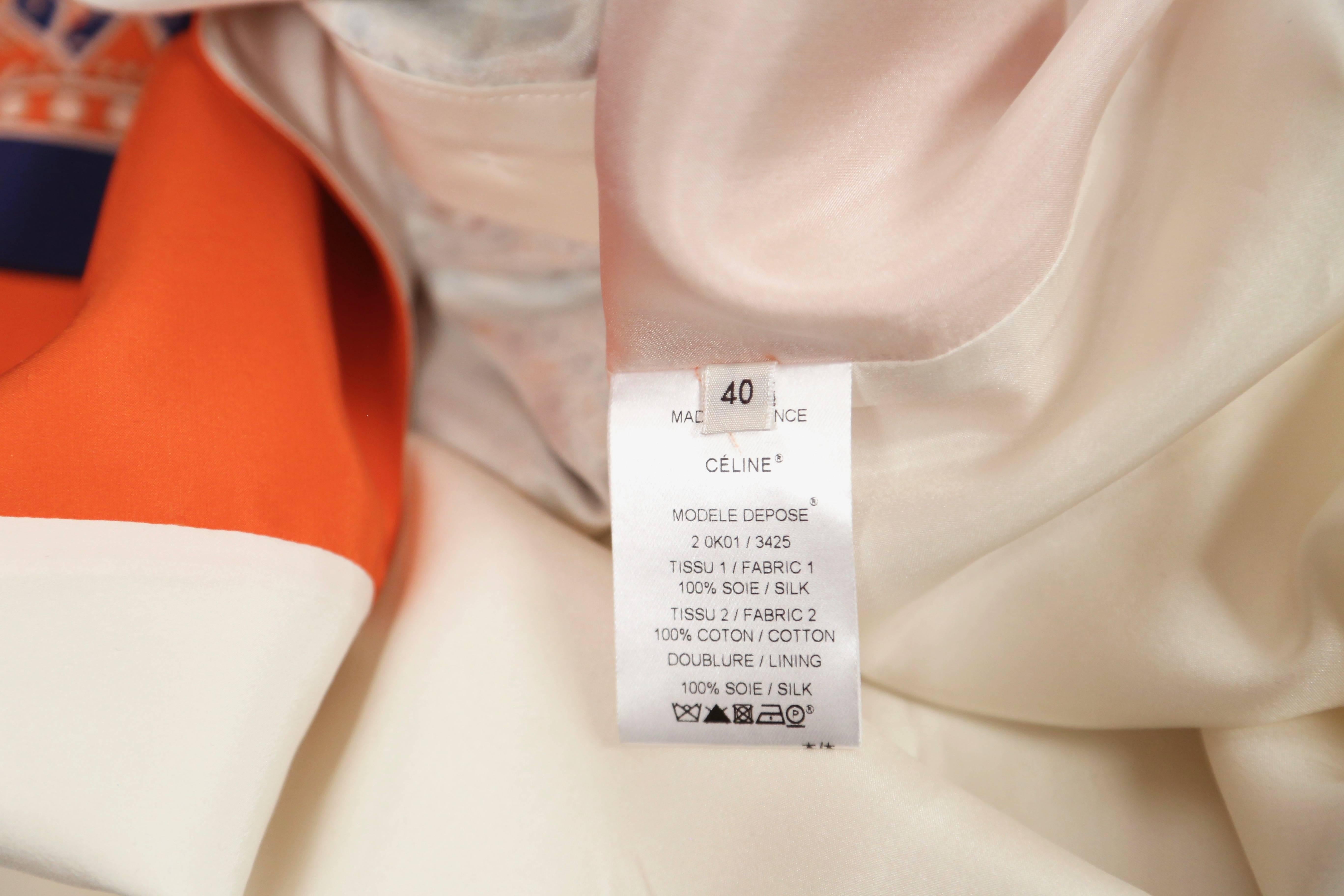 2011 Celine by Phoebe Philo silk foulard shirt In Excellent Condition In San Fransisco, CA