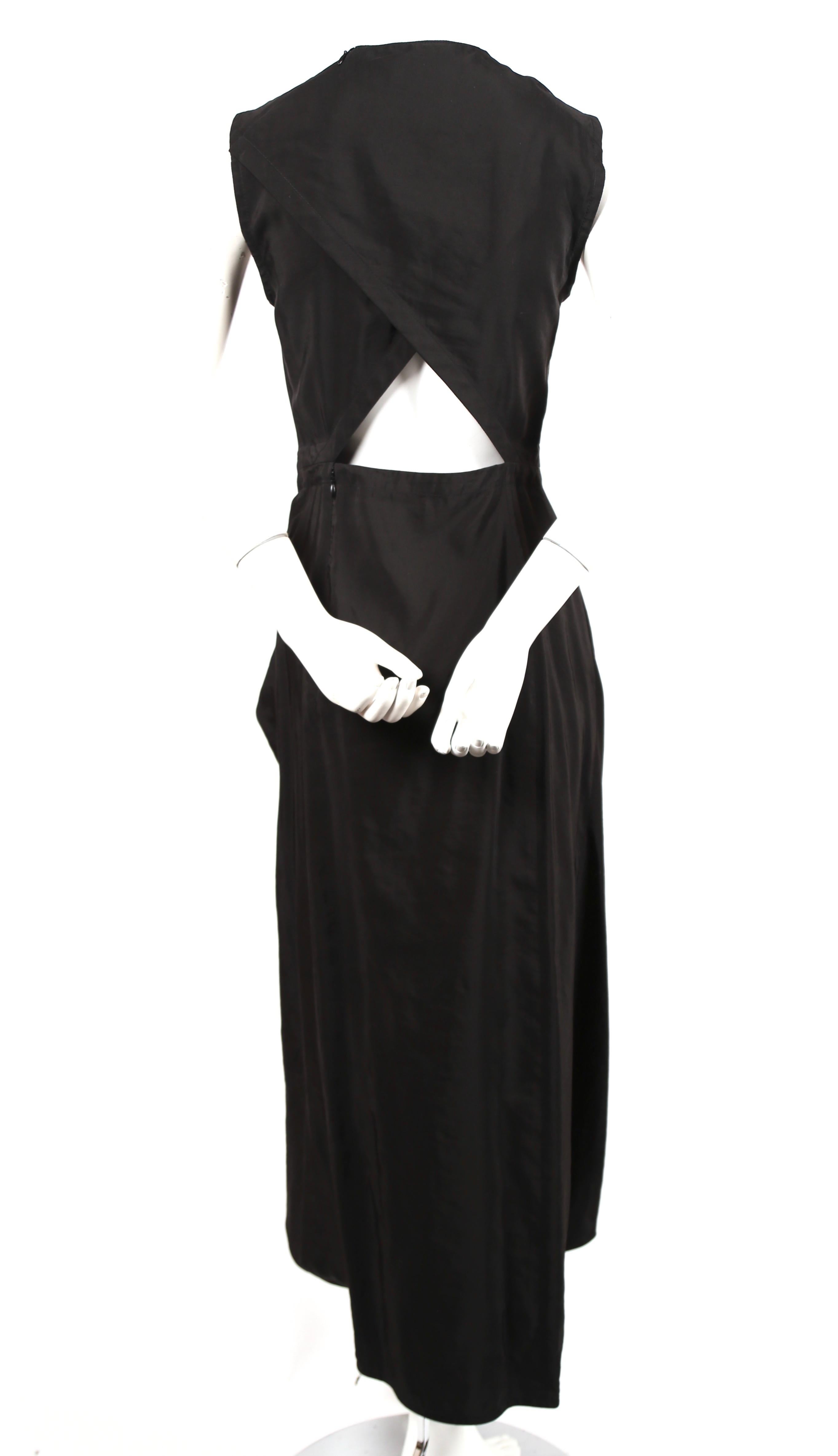 Black Celine By Phoebe Philo black dress with ties and cut out back 