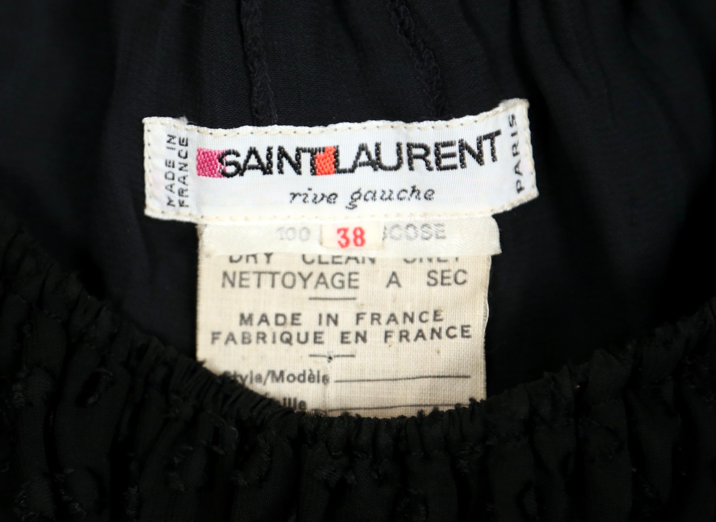 Yves Saint Laurent black off-the-shoulder peasant dress, 1970s 1