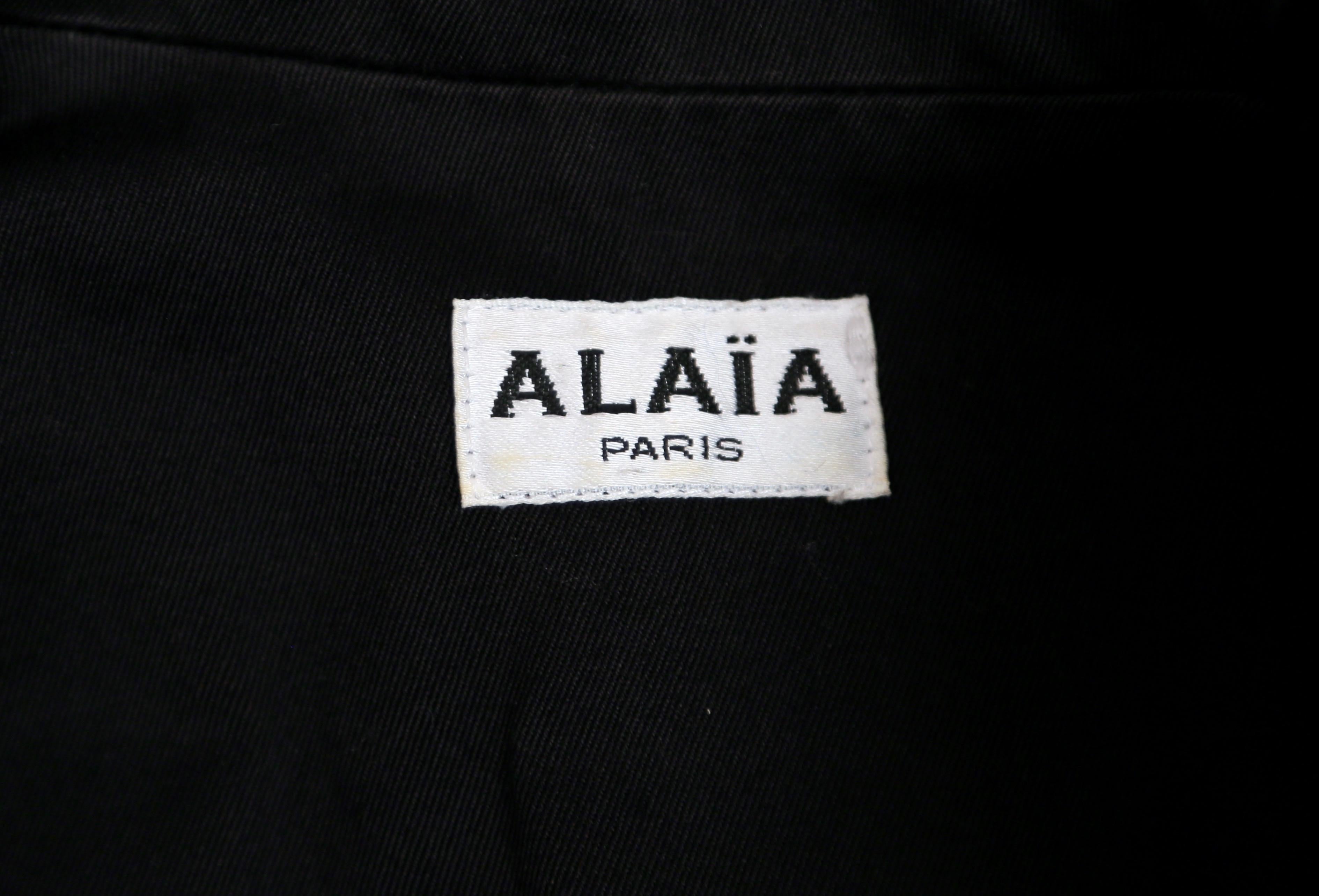 Women's Azzedine Alaïa black cotton corset runway jacket with rope detail, 1988 