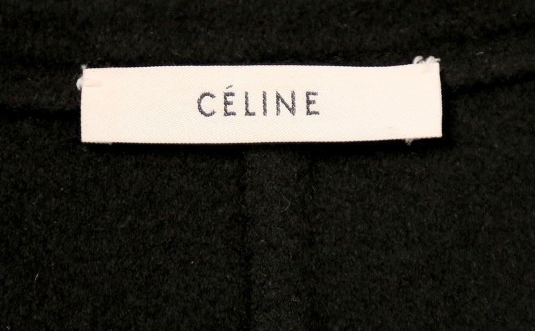 Celine by Phoebe Philo black maxi coat with pearl buttons For Sale at ...