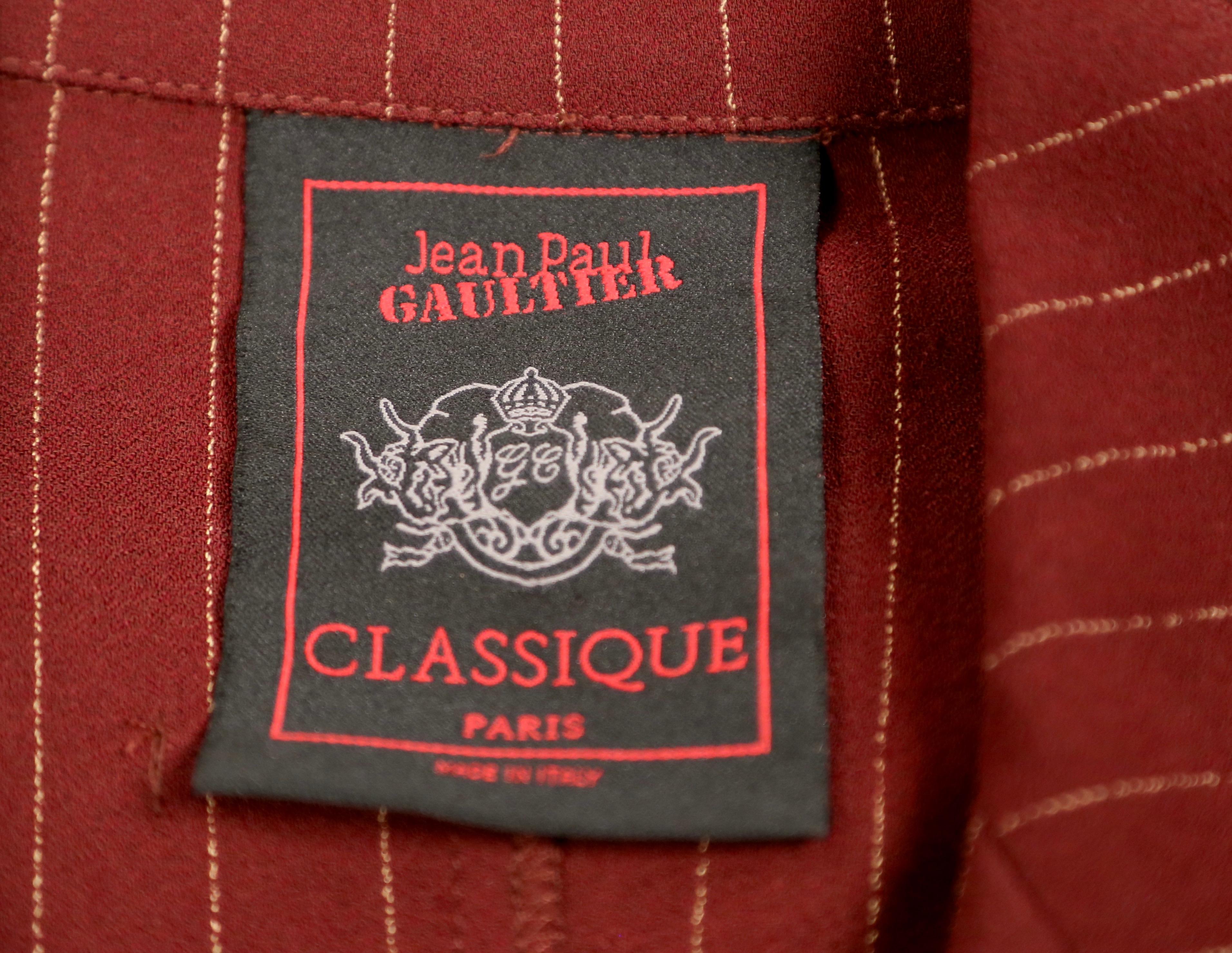 Women's or Men's 1990's JEAN PAUL GAULTIER classique pin-striped jacket