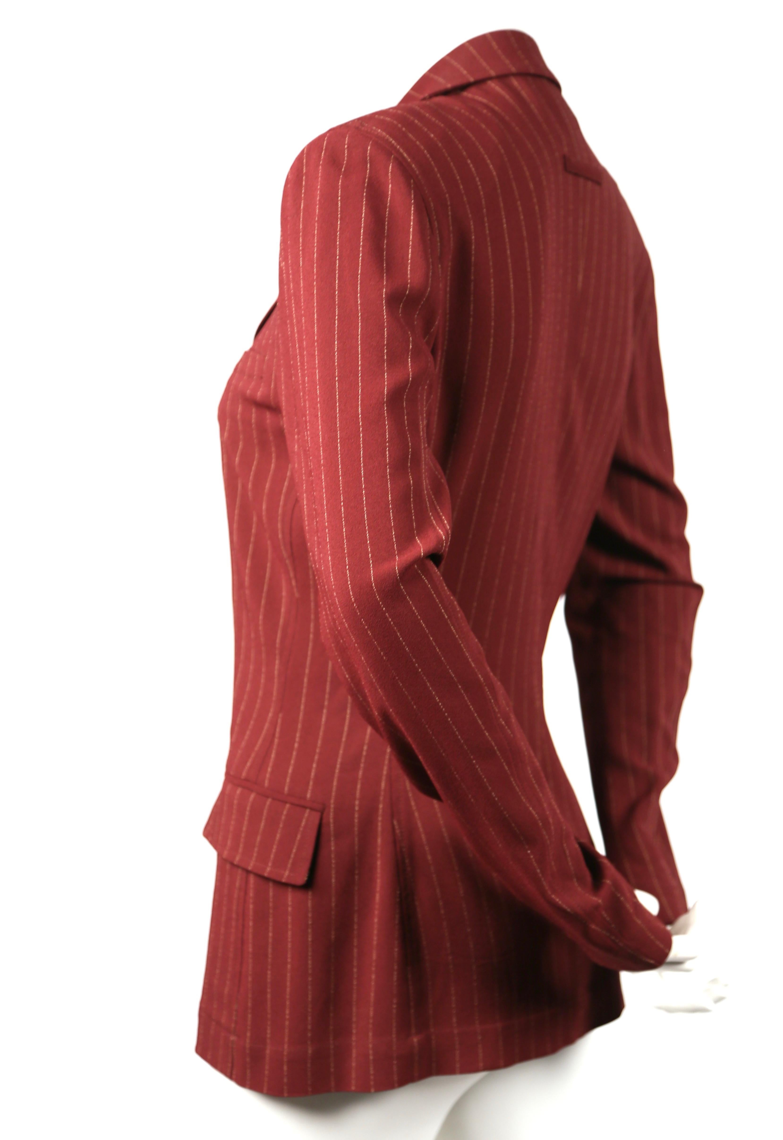 Red 1990's JEAN PAUL GAULTIER classique pin-striped jacket