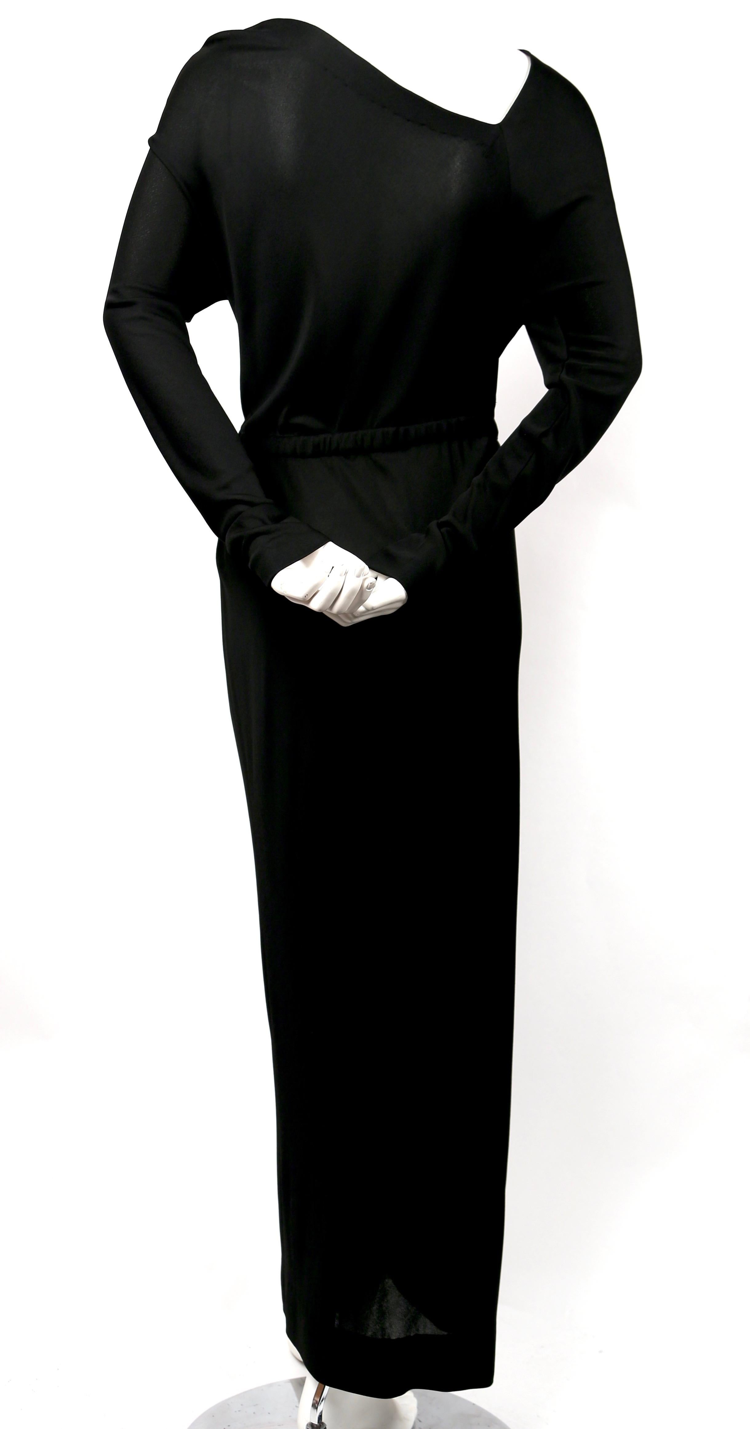 1970's HALSTON silk jersey gown with asymmetrical cut 1