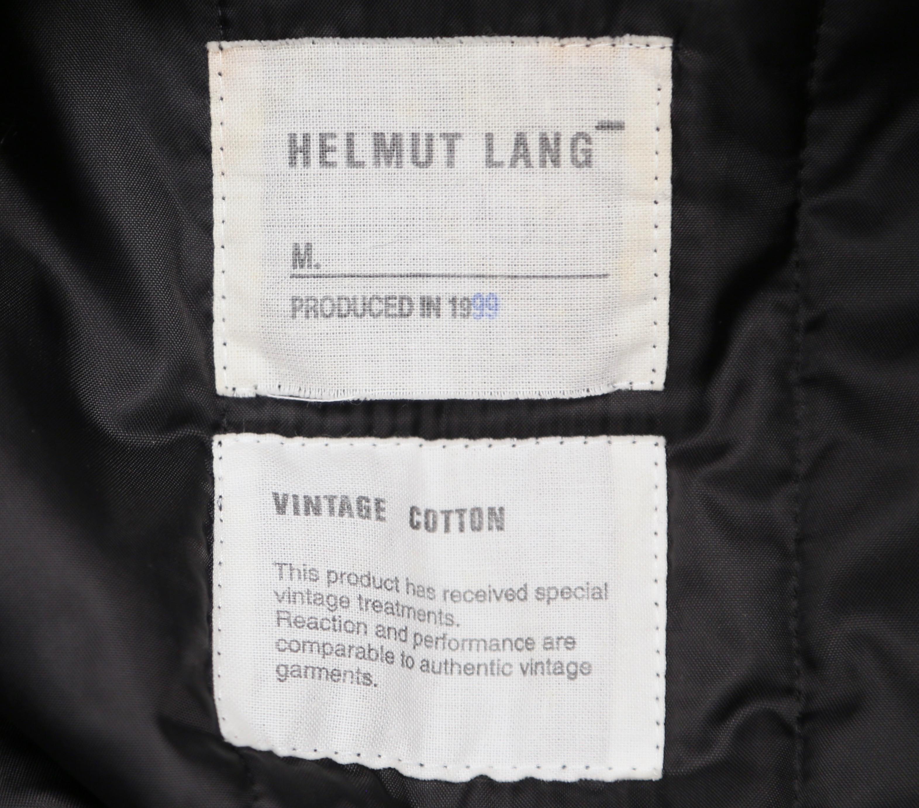 Helmut Lang vintage black astro biker coat with bondage straps, 1999  2