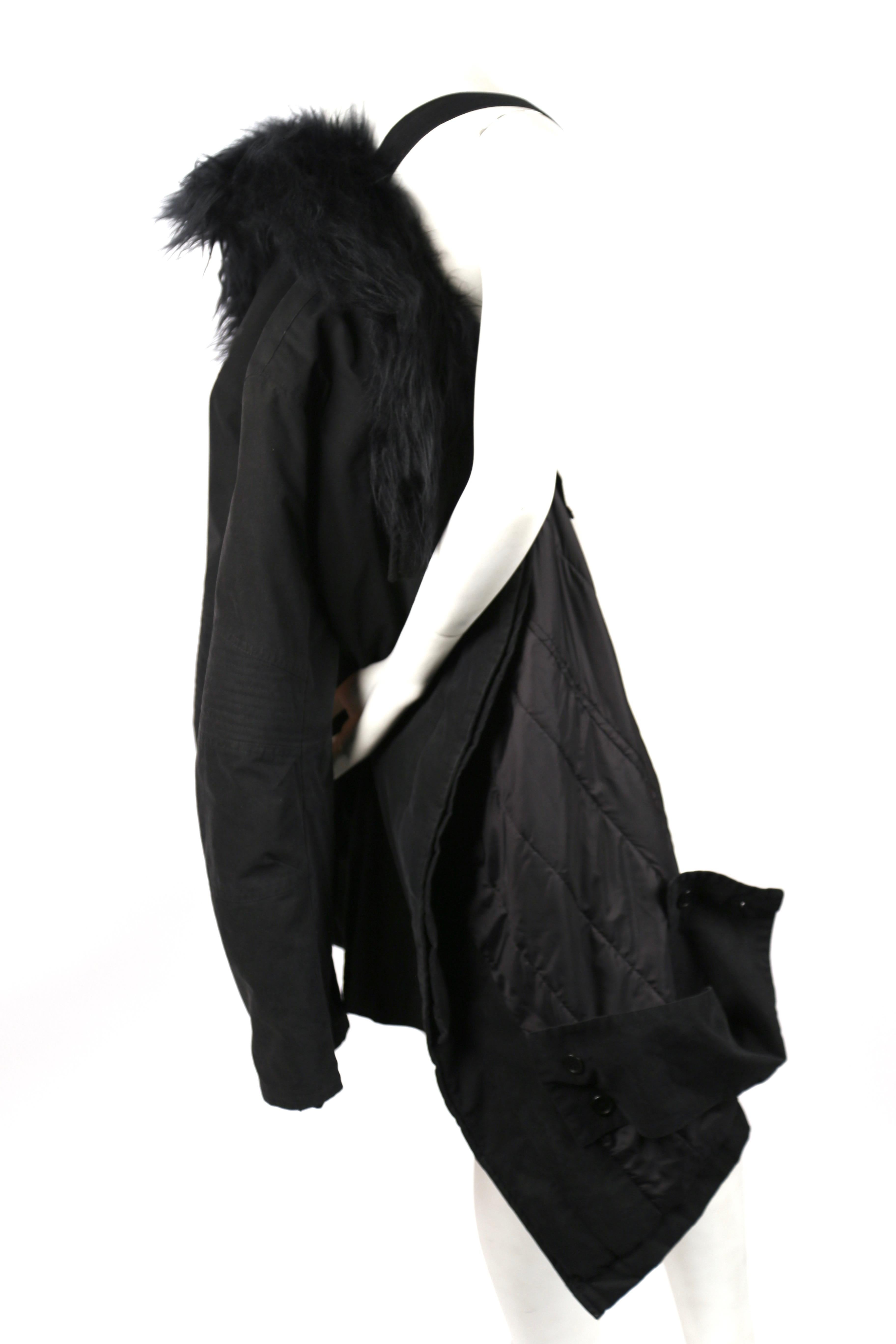 Helmut Lang vintage black astro biker coat with bondage straps, 1999  1