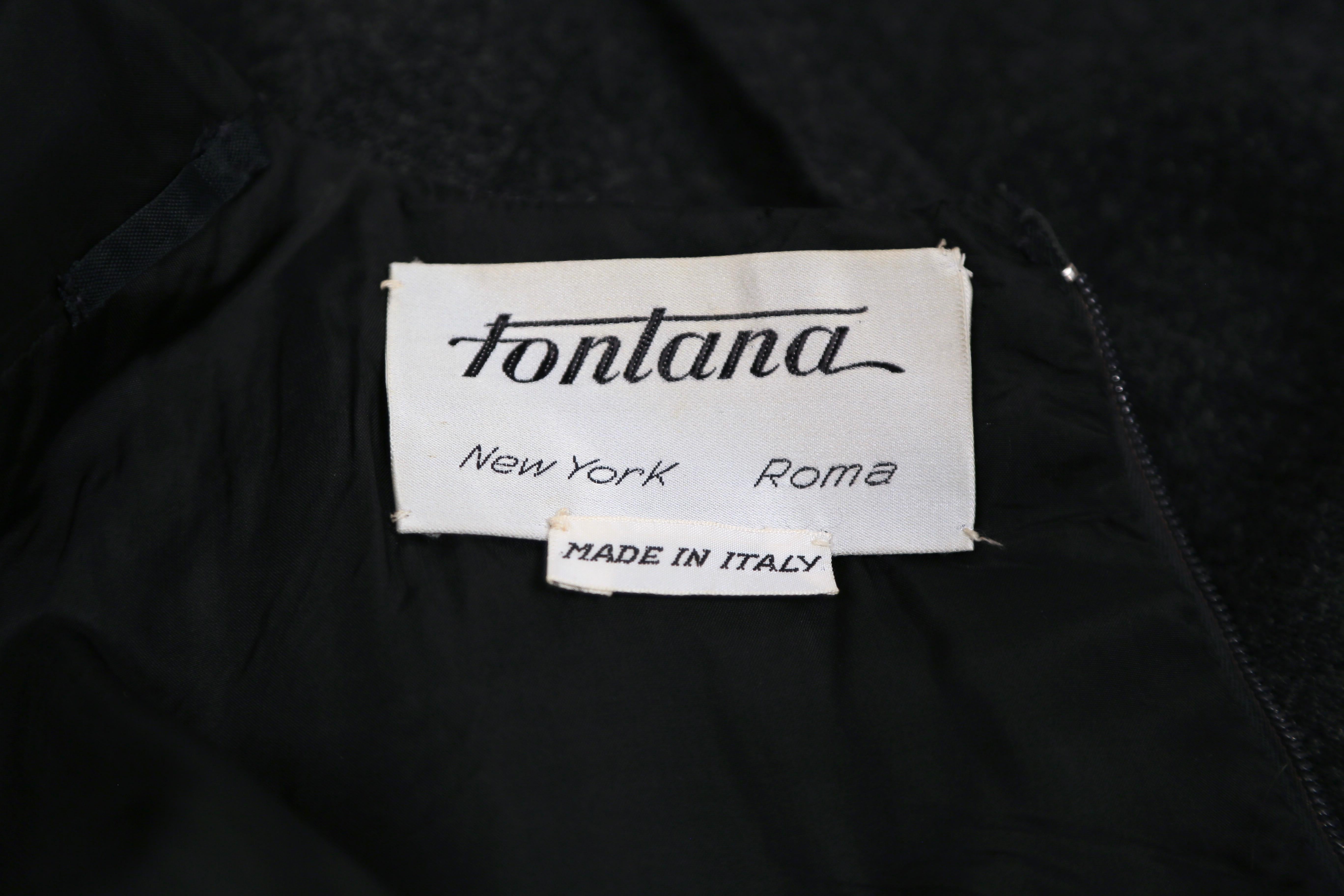 Abito in lana grigio antracite di Sorelle Fontana con dettagli in broccato oro, anni '60 In condizioni buone in vendita a San Fransisco, CA