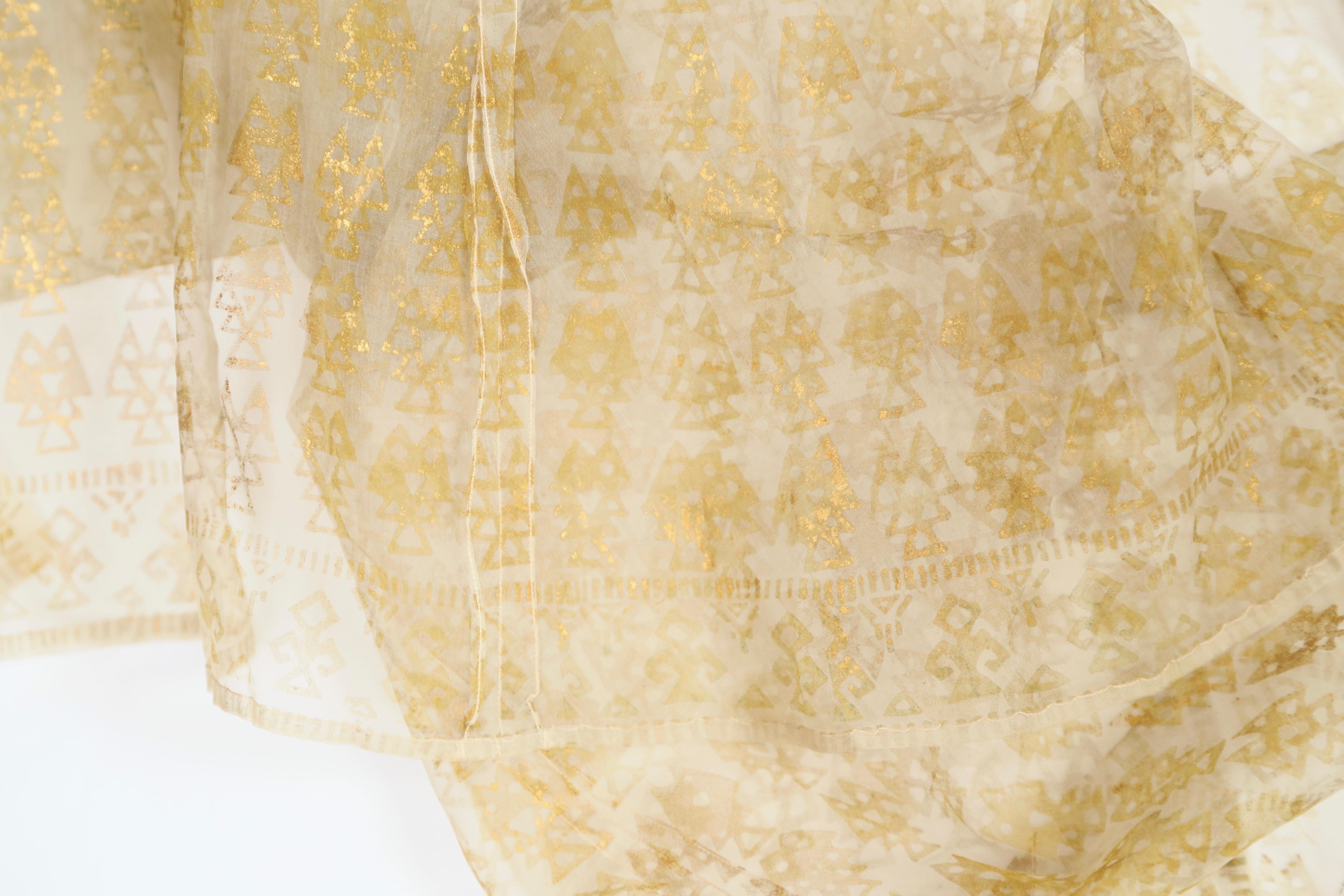 Mariano Fortuny Silk Gauze Jacket With Gold Stamping, Circa 1910 5