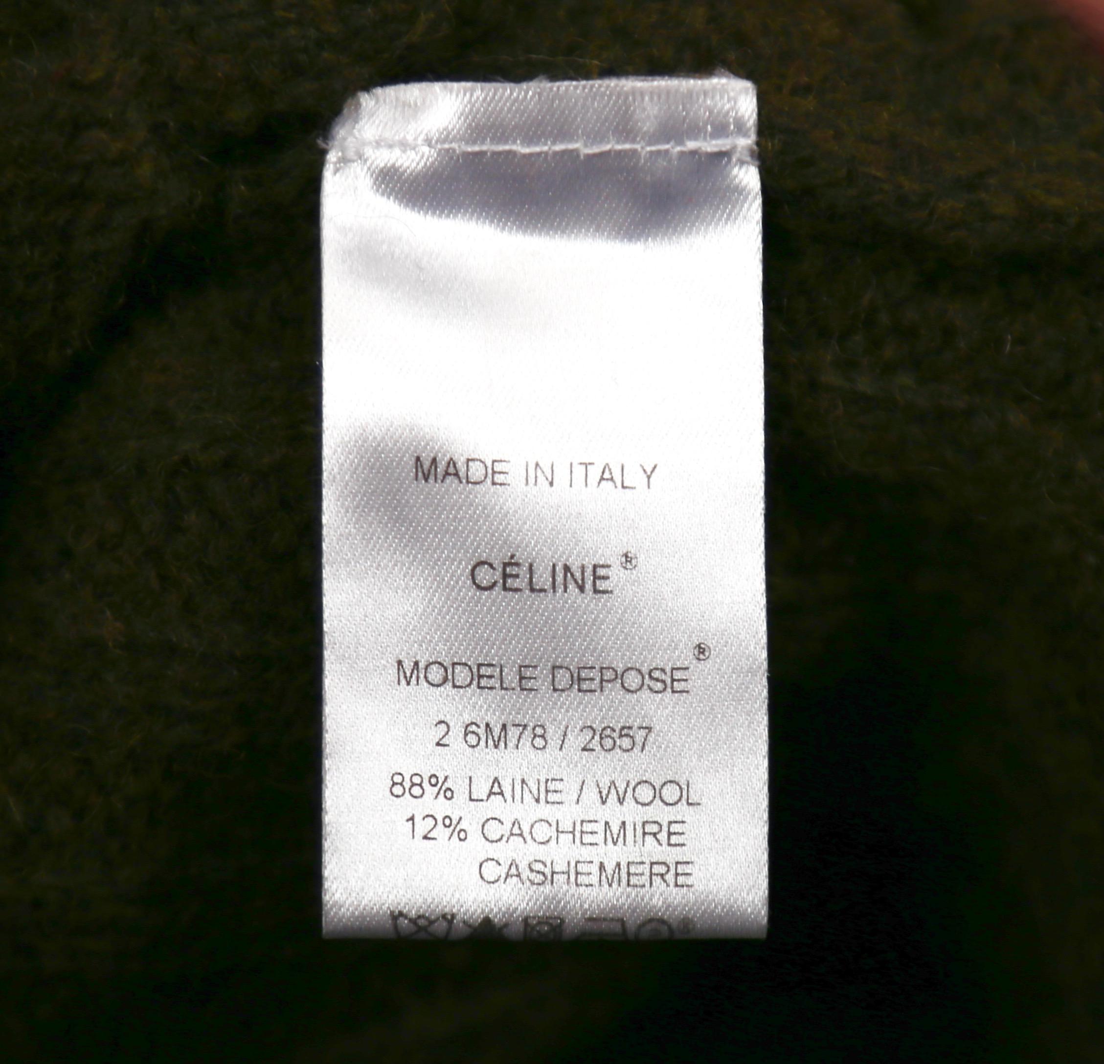 Women's 2010 CELINE by PHOEBE PHILO moss green cable knit sweater dress