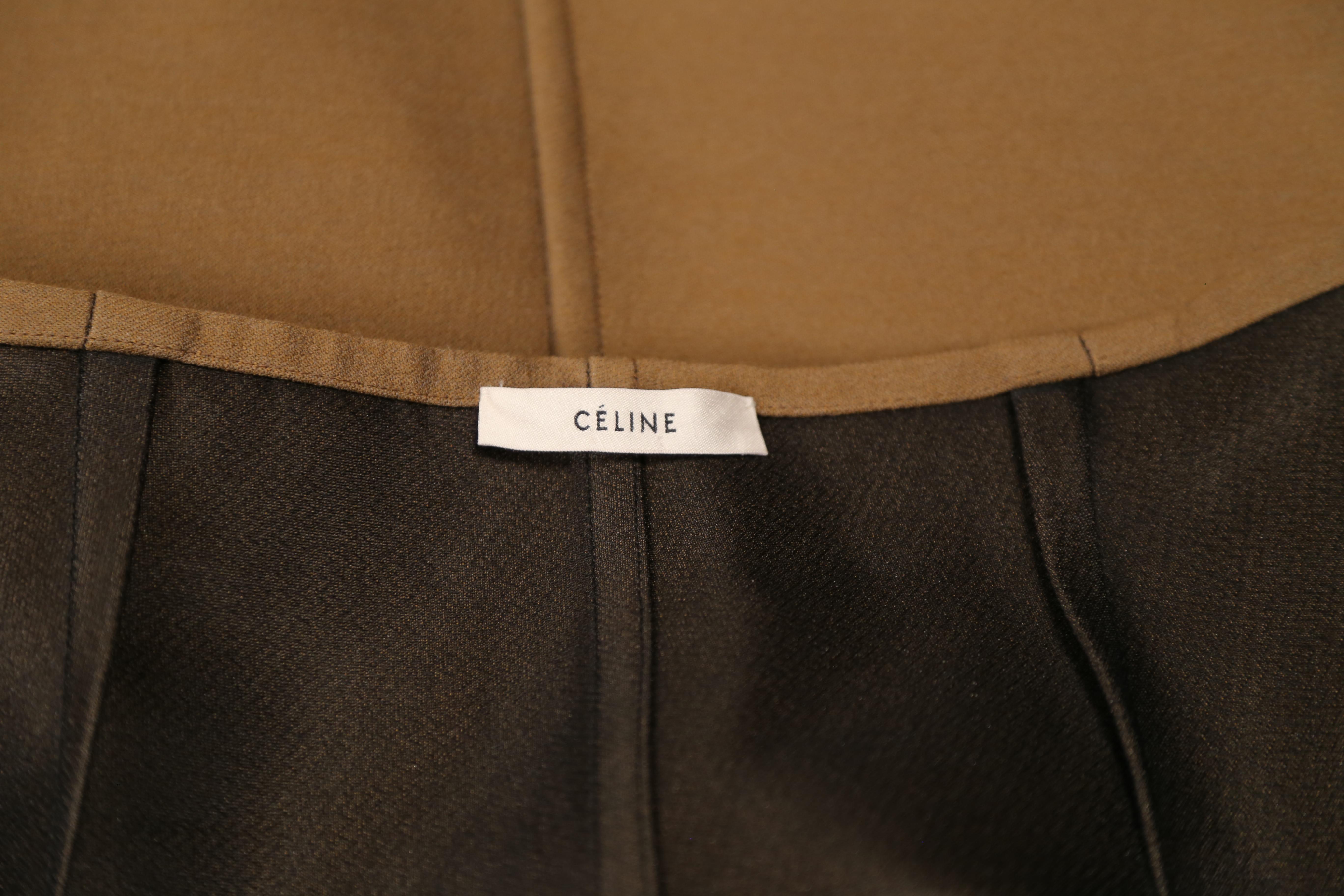 CELINE by PHOEBE PHILO tan wrap skirt with pockets In Good Condition In San Fransisco, CA