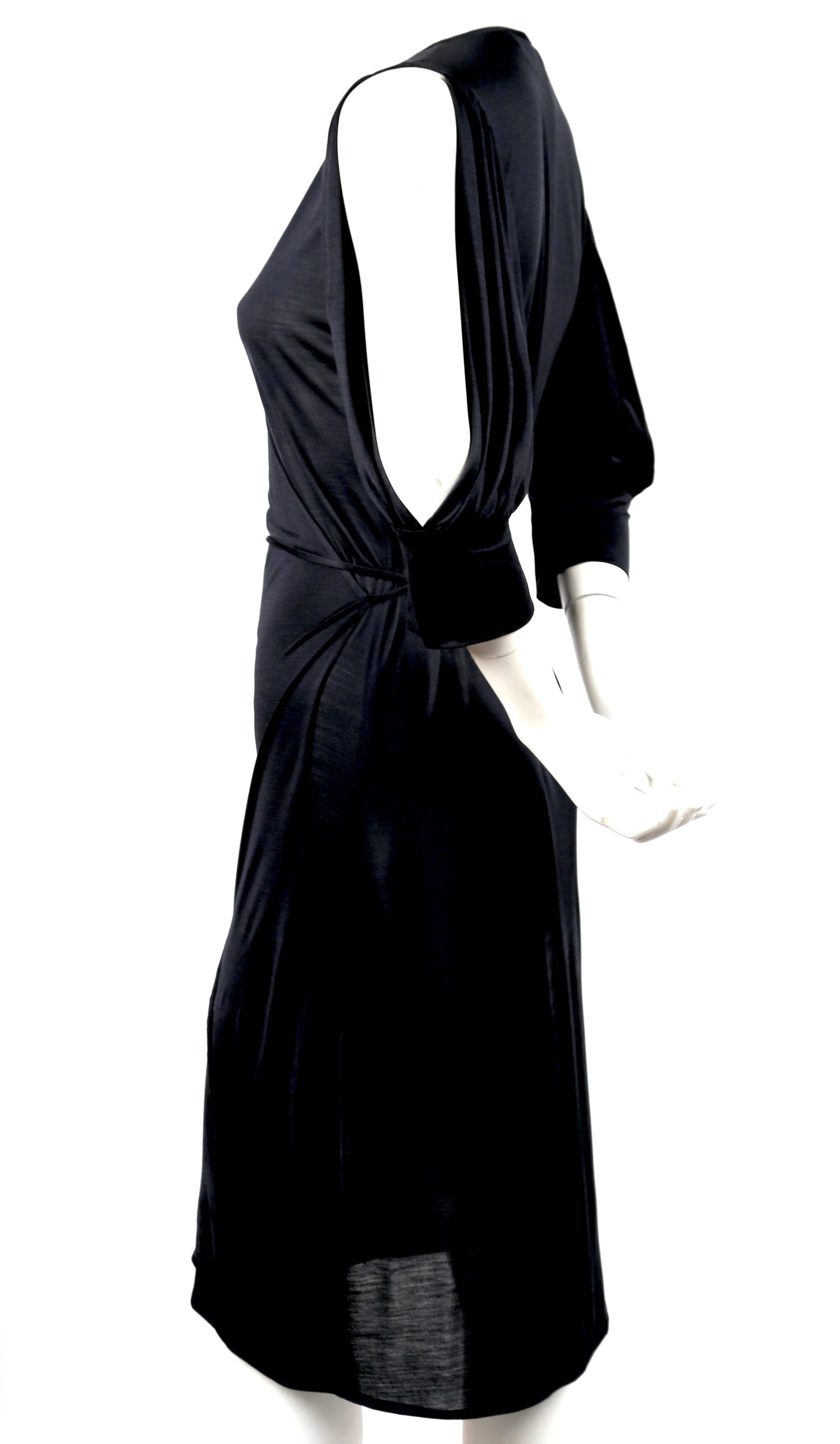Black 2000 BALENCIAGA le dix by NICOLAS GHESQUIERE black jersey wrap dress