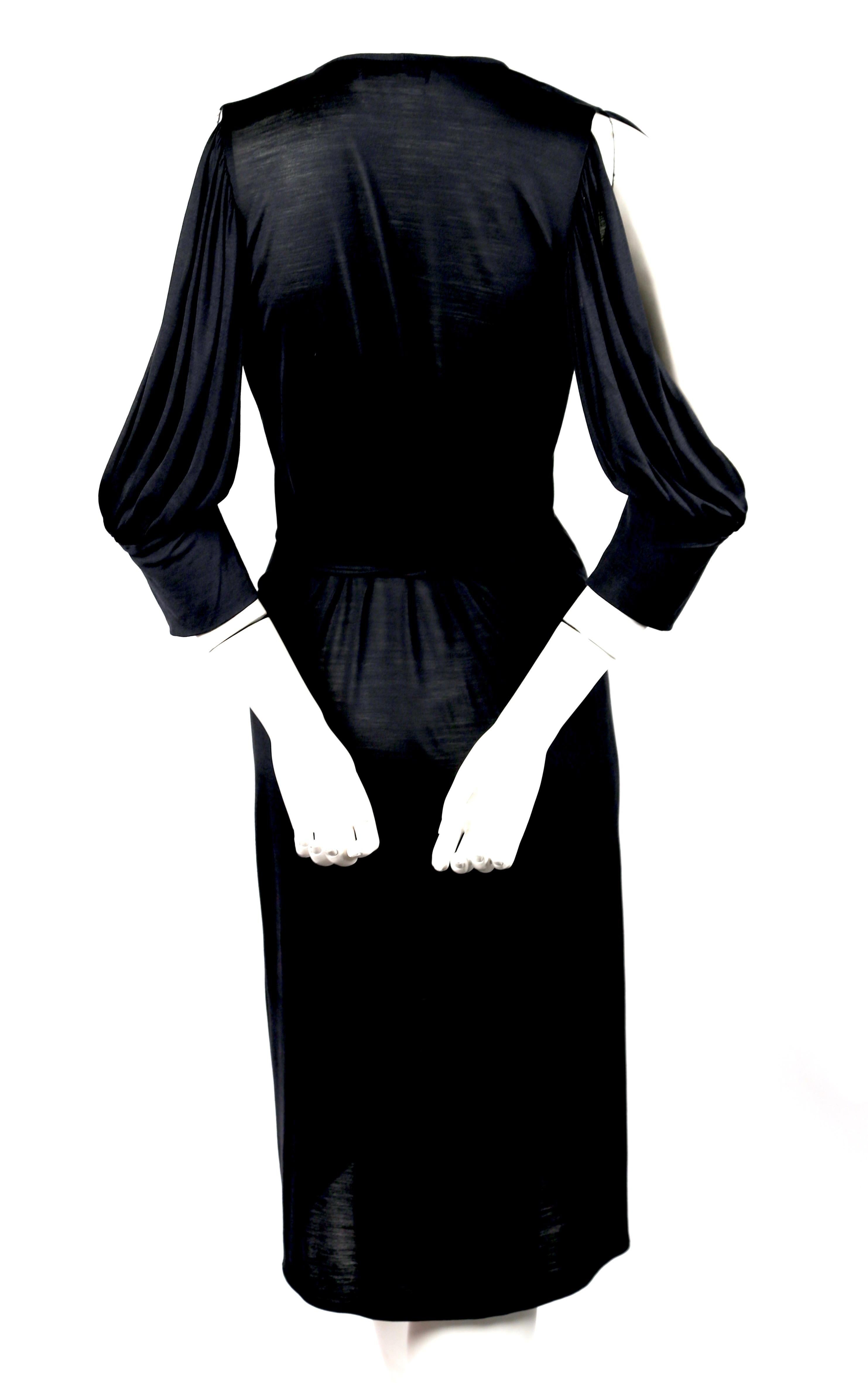 2000 BALENCIAGA le dix by NICOLAS GHESQUIERE black jersey wrap dress In Good Condition In San Fransisco, CA