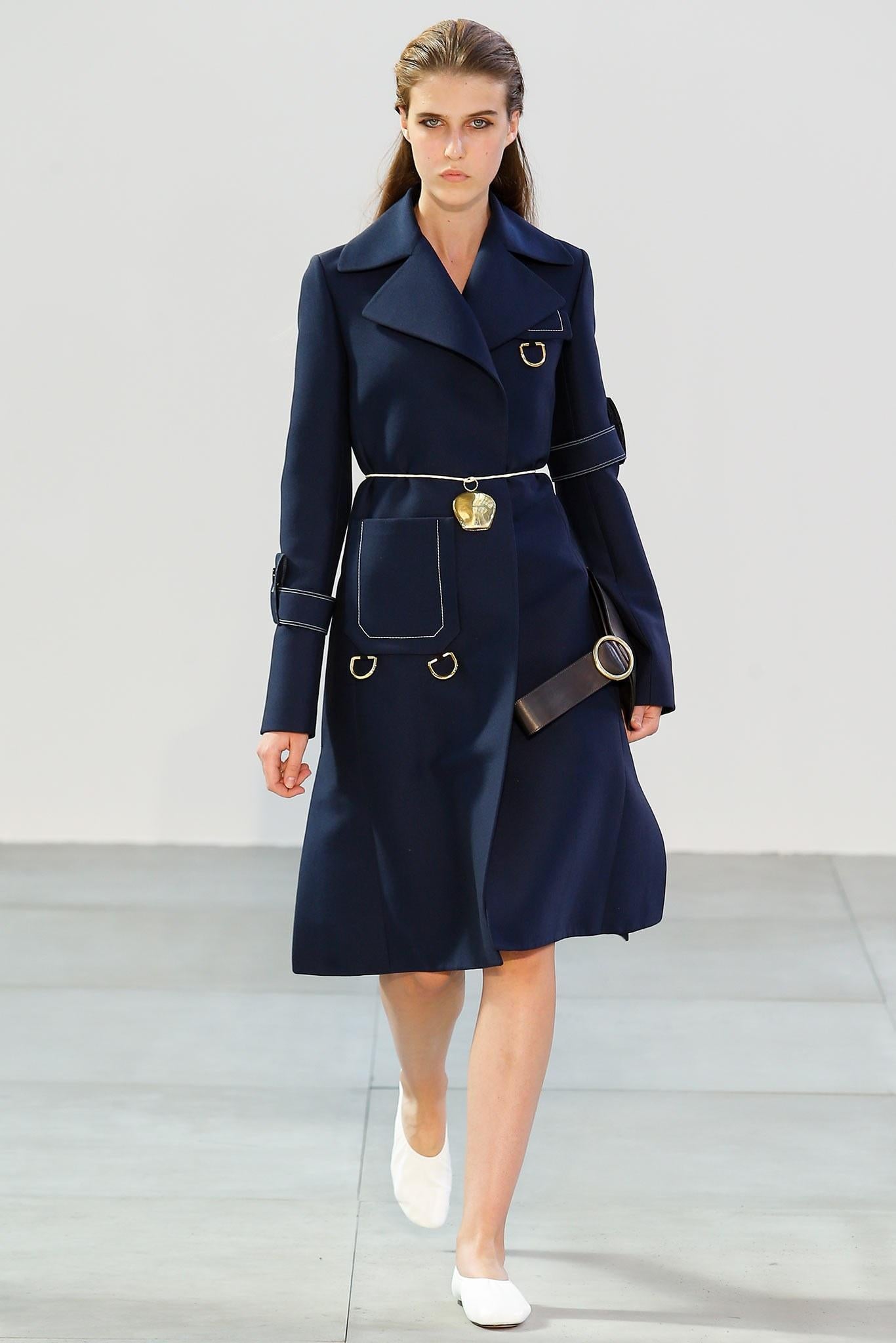 Women's or Men's 2015 CELINE by PHOEBE PHILO navy blue runway coat - new