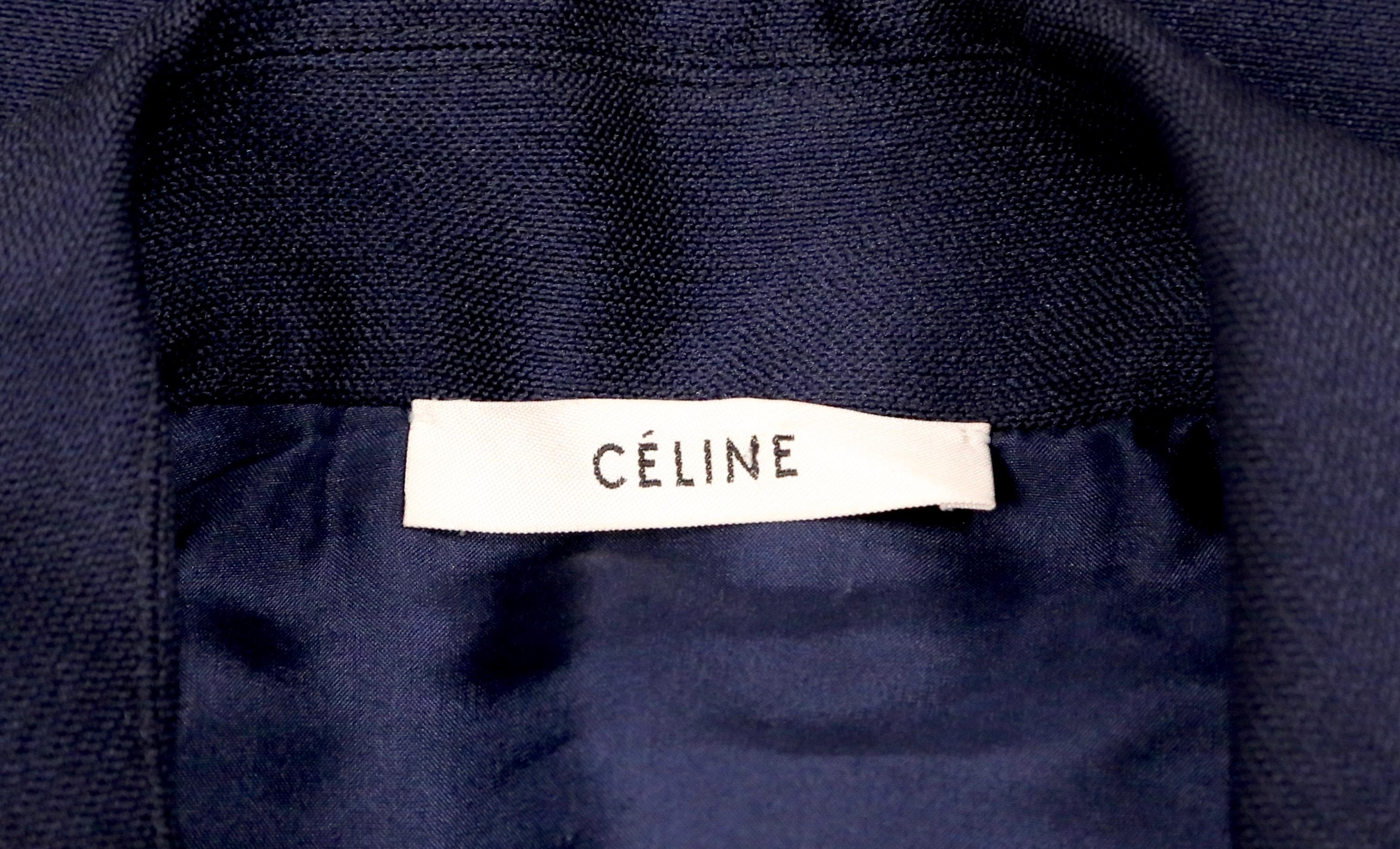 Black 2015 CELINE by PHOEBE PHILO navy blue runway coat - new