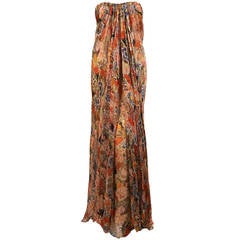ALEXANDER MCQUEEN floral silk chiffon strapless dress - 2009