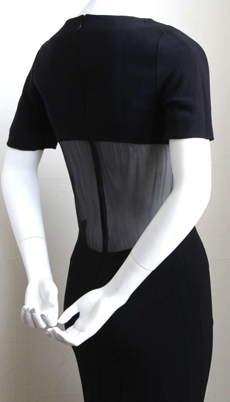 BALENCIAGA le dix black runway dress with sheer waist - 1996 In Good Condition In San Fransisco, CA