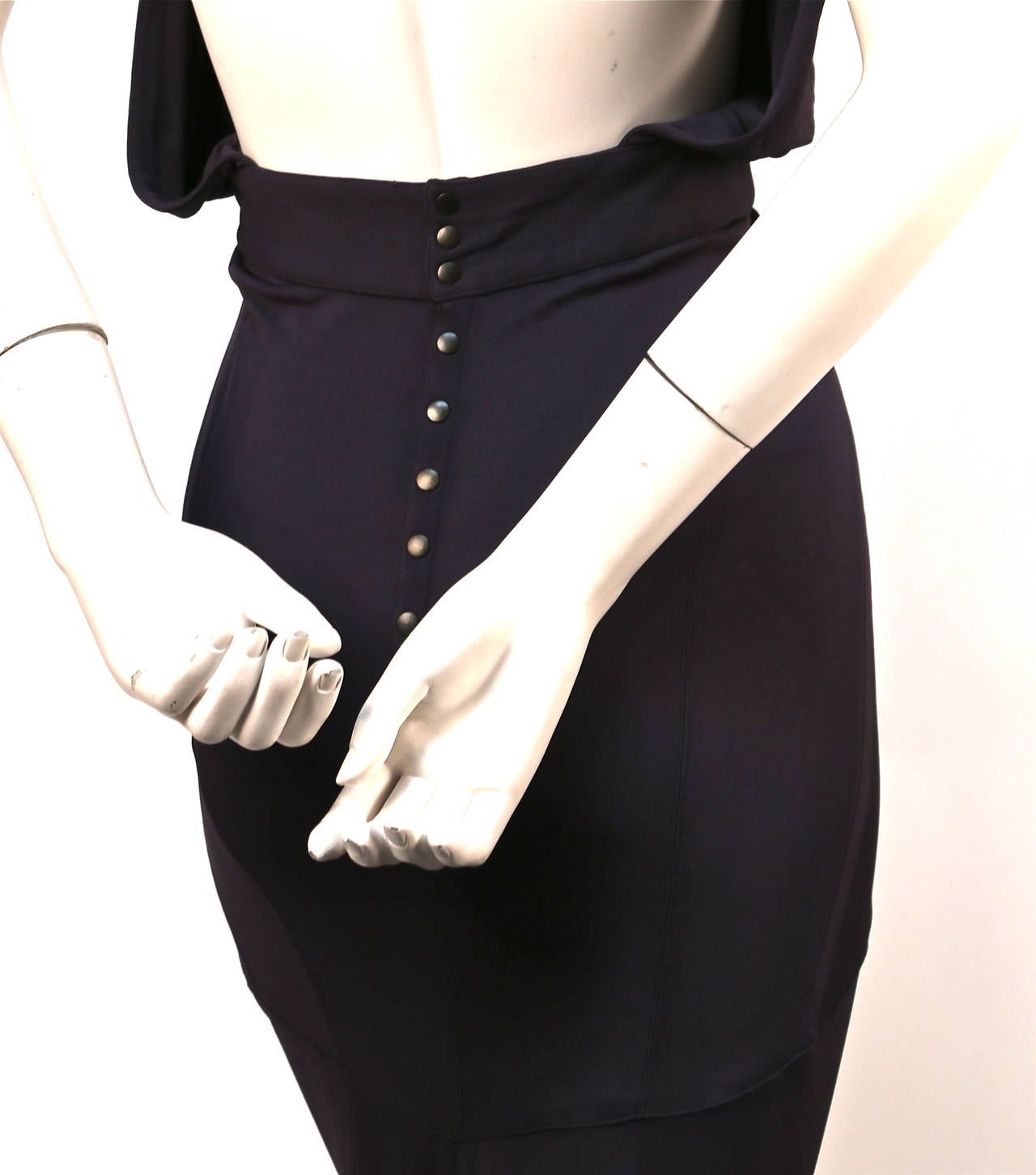 1990's AZZEDINE ALAIA aubergine crossed halter dress with open back In Excellent Condition In San Fransisco, CA