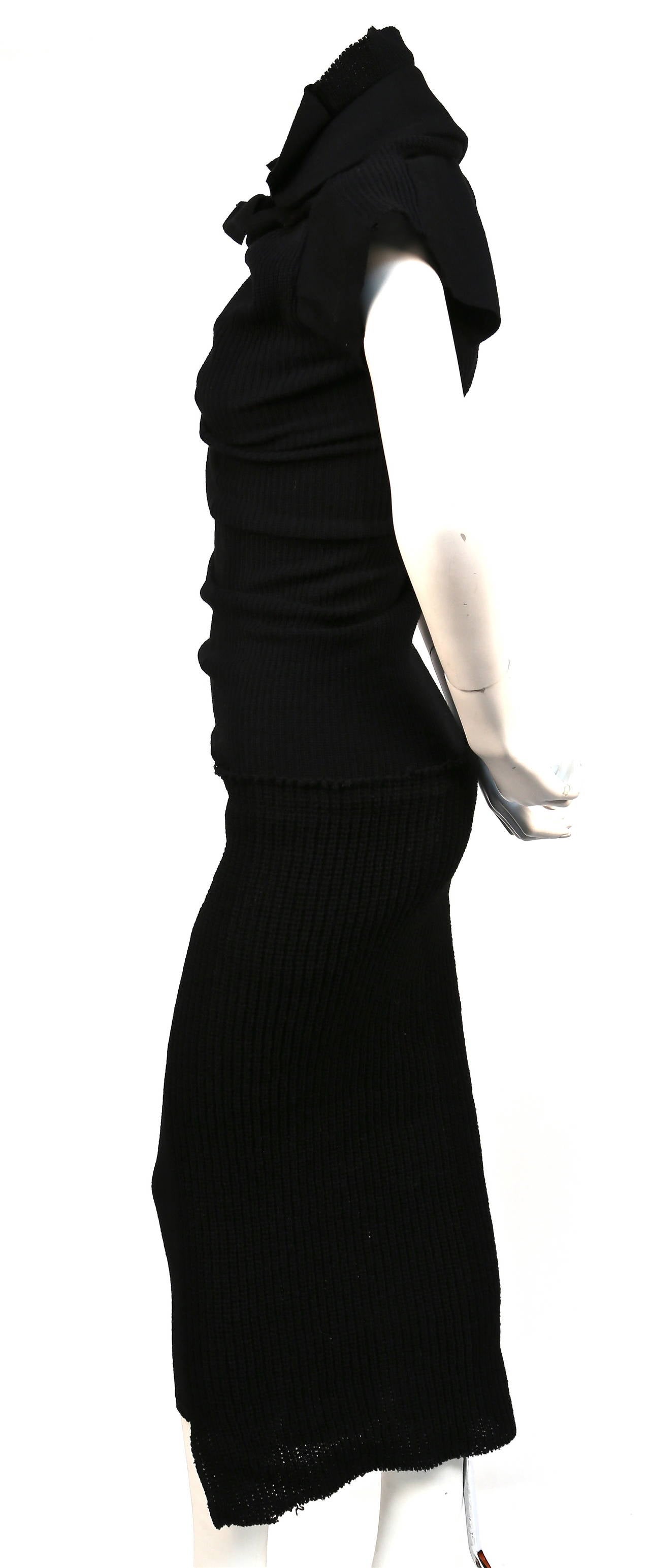 Women's COMME DES GARCONS black twisted runway dress - fall 2002
