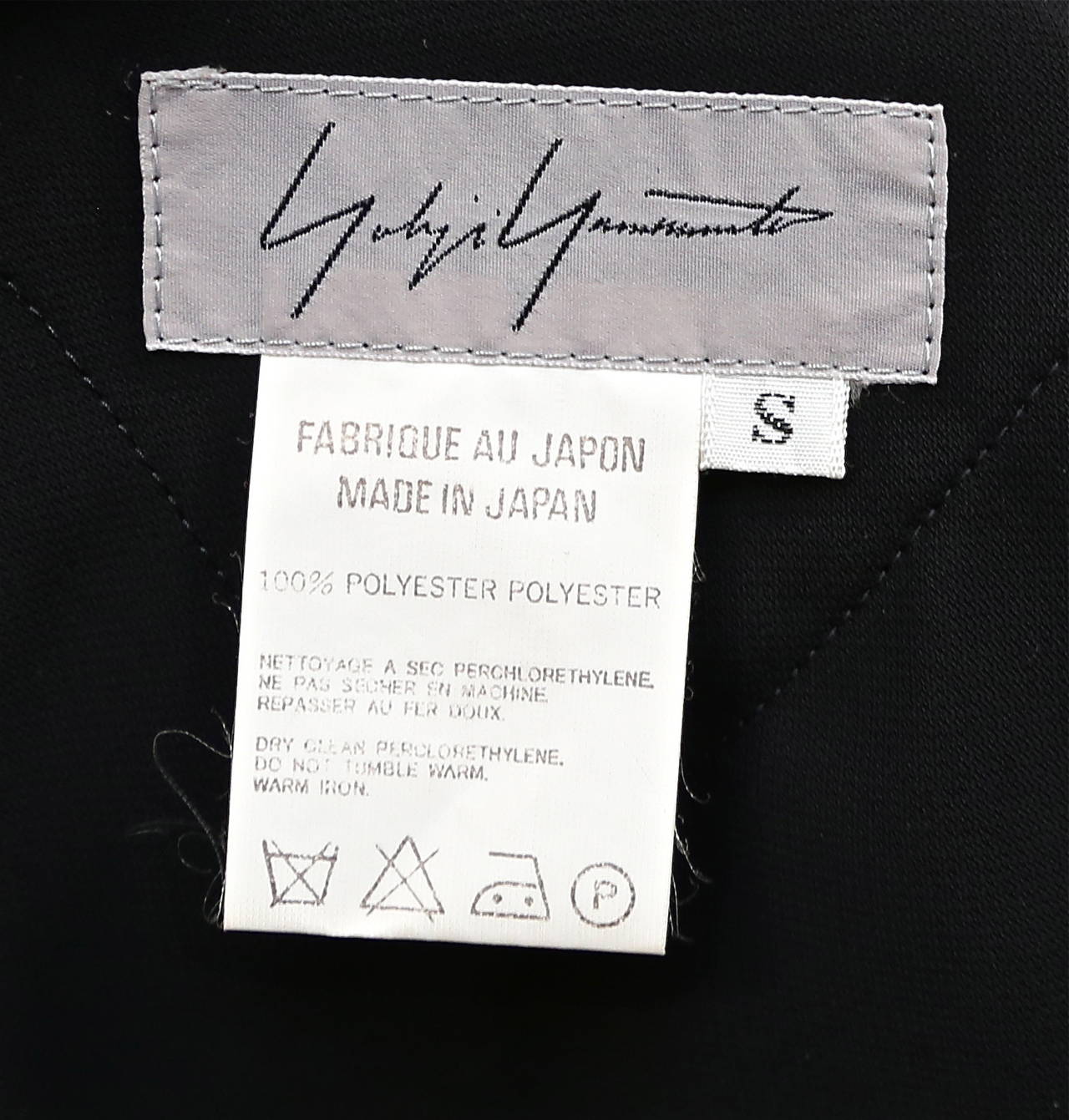 1980's YOHJI YAMAMOTO black dress with asymmetrical closure and origami pleats 2