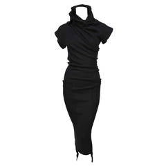 COMME DES GARCONS black twisted runway dress - fall 2002