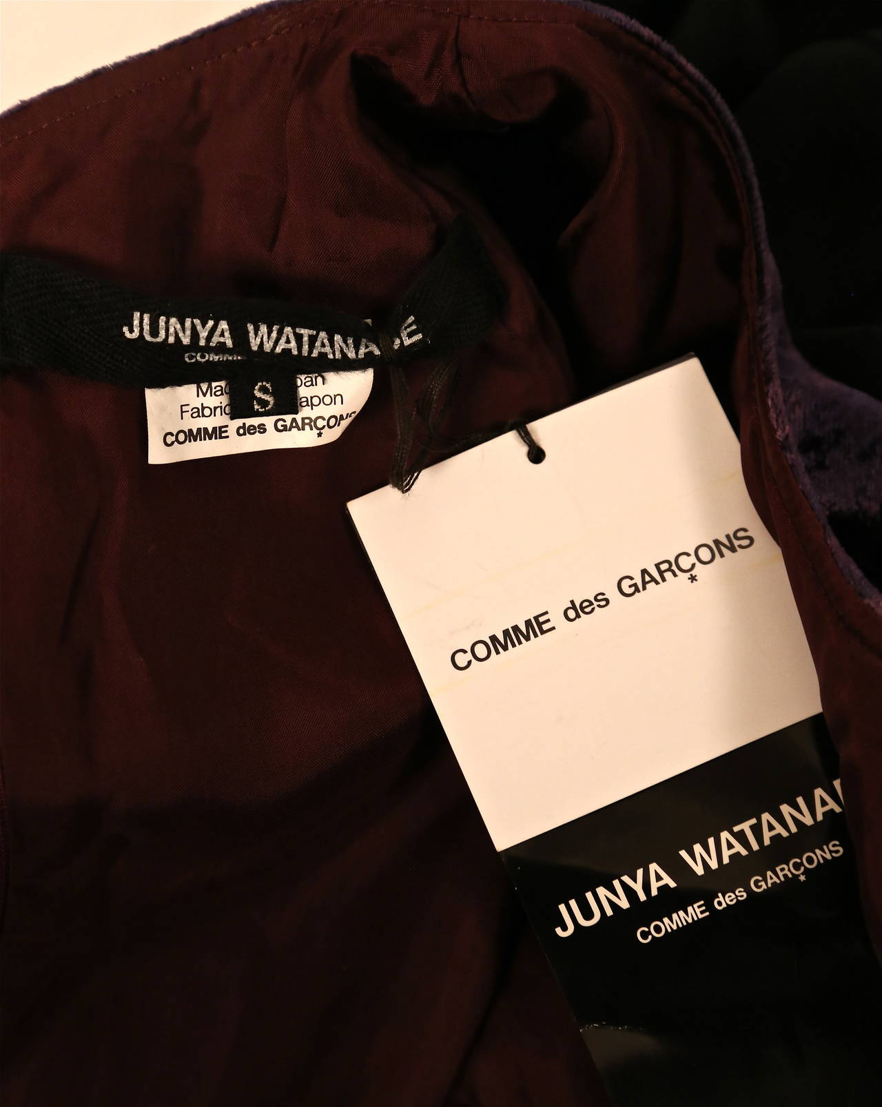 JUNYA WATANABE tie dyed velvet dress with sheer black overlay - unworn with tags 1