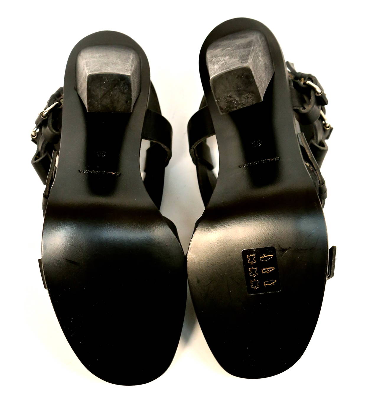 2003 Nicolas Ghesquière for Balenciaga black leather sandals 38 unworn 1