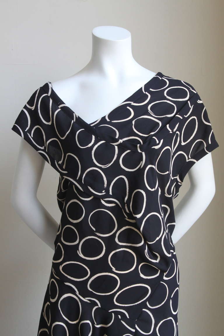 1991 COMME DES GARCONS asymmetrical printed dress