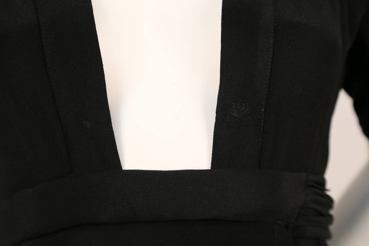 1970 OSSIE CLARK for Quorum black silk crepe 'Bridget' dress In Good Condition In San Fransisco, CA