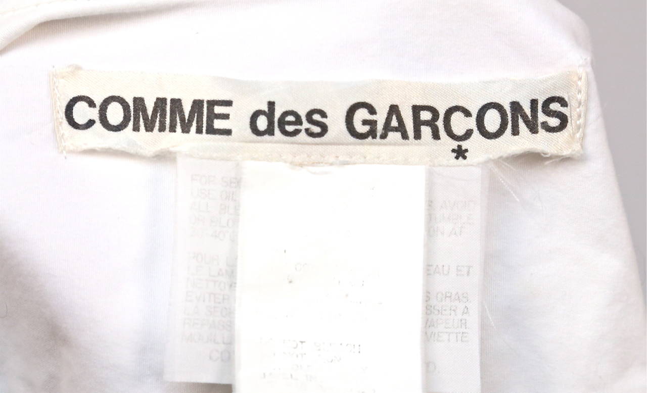Gray 1980's COMME DES GARCONS white button but shirt with sheer sequin panel