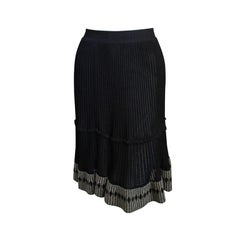 Vintage Azzedine Alaia black semi sheer skirt with contrasting trim, 1990s 