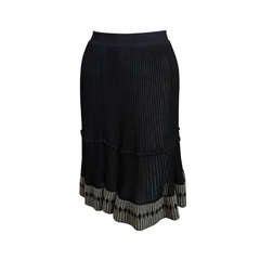 1990's AZZEDINE ALAIA black semi sheer skirt with contrasting trim 4