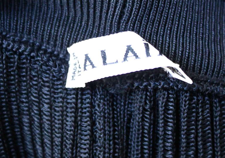Black Azzedine Alaia black semi sheer skirt with contrasting trim, 1990s  For Sale