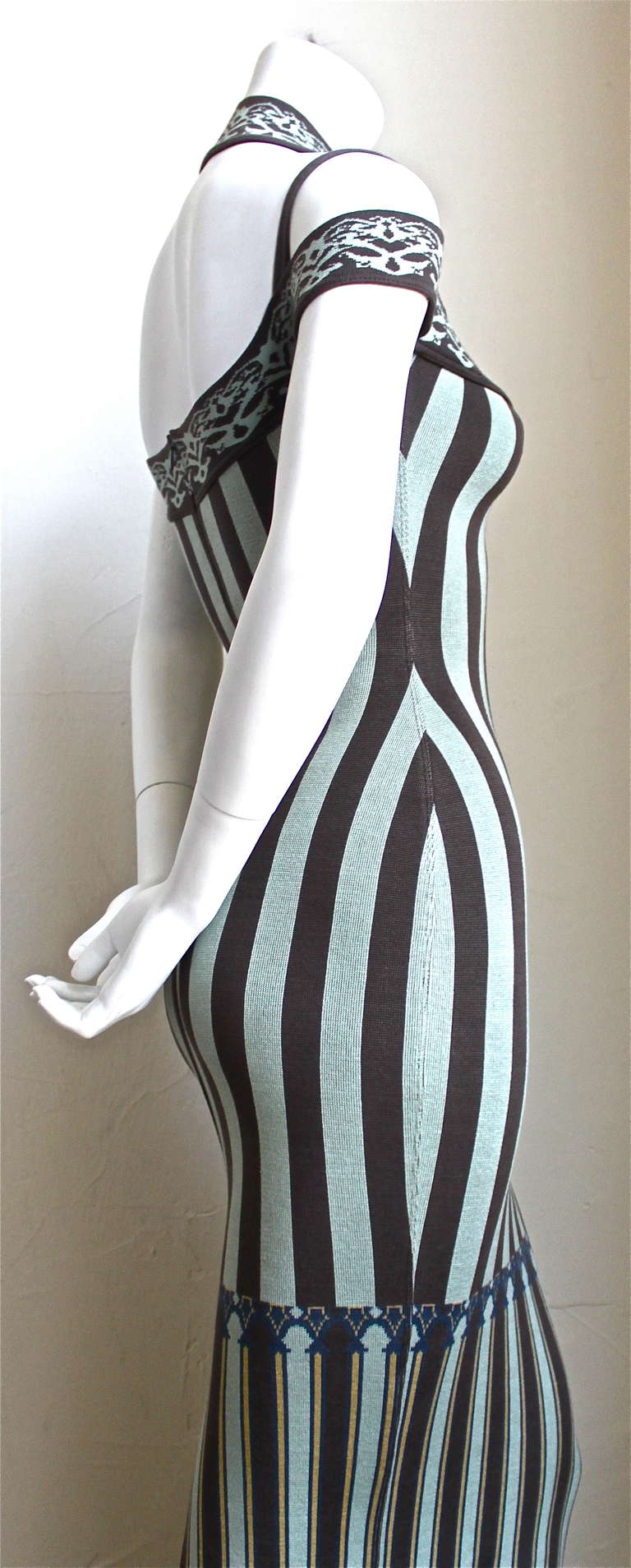 1992 AZZEDINE ALAIA striped dress with matching bolero jacket In Excellent Condition In San Fransisco, CA