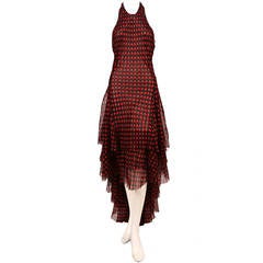 2003 ALEXANDER MCQUEEN black tiered gown with red polka dots 8