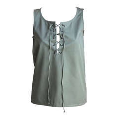 1970's YVES SAINT LAURENT safari lace up tank top