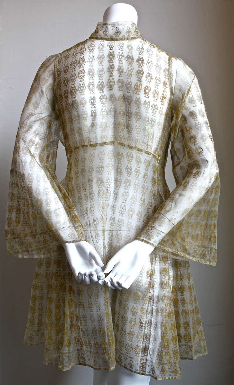 Gray MARIANO FORTUNY  silk gauze jacket with gold stamping - ca 1910